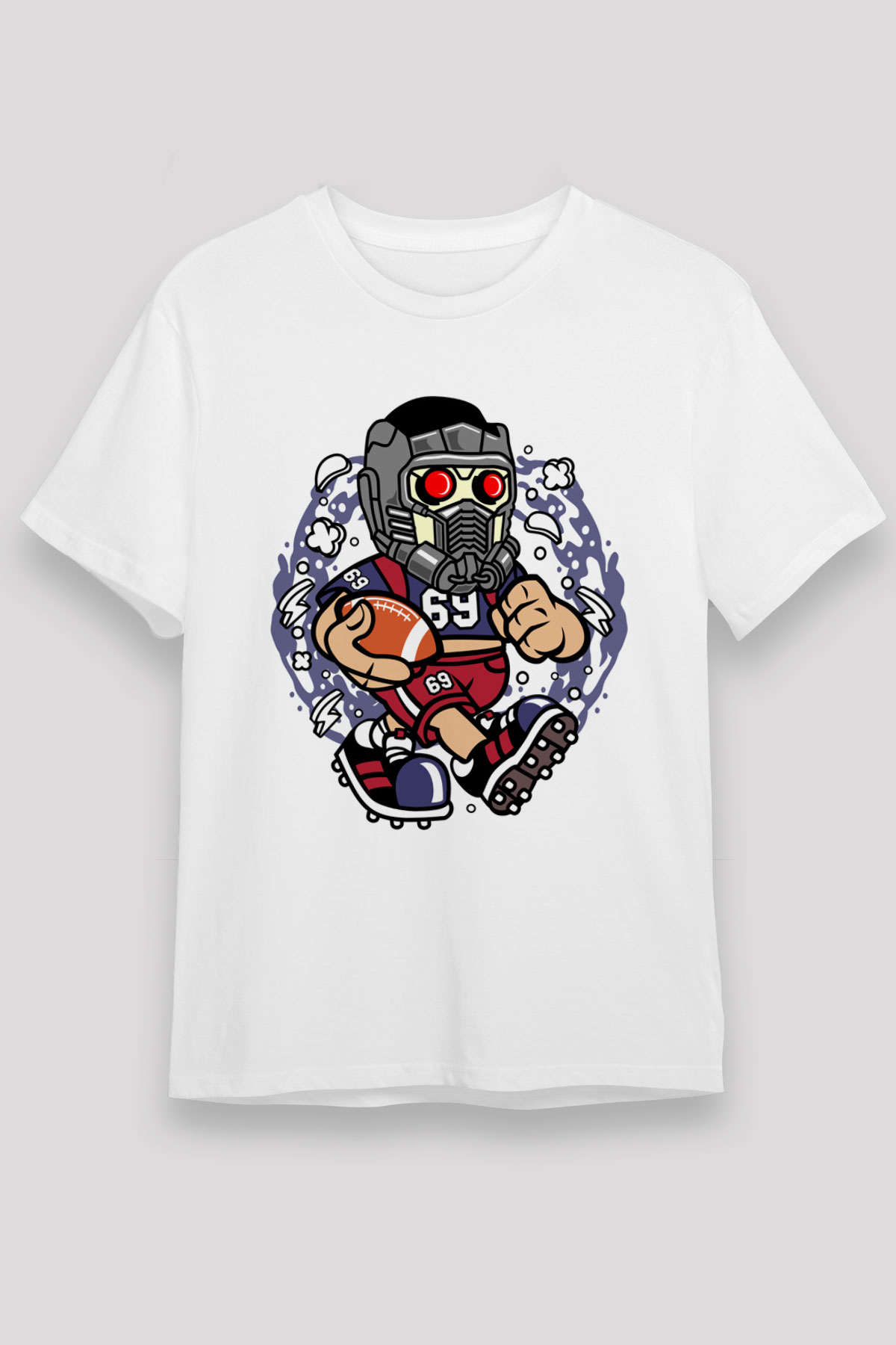 Star Lord Football Baskılı Beyaz Unisex Tshirt