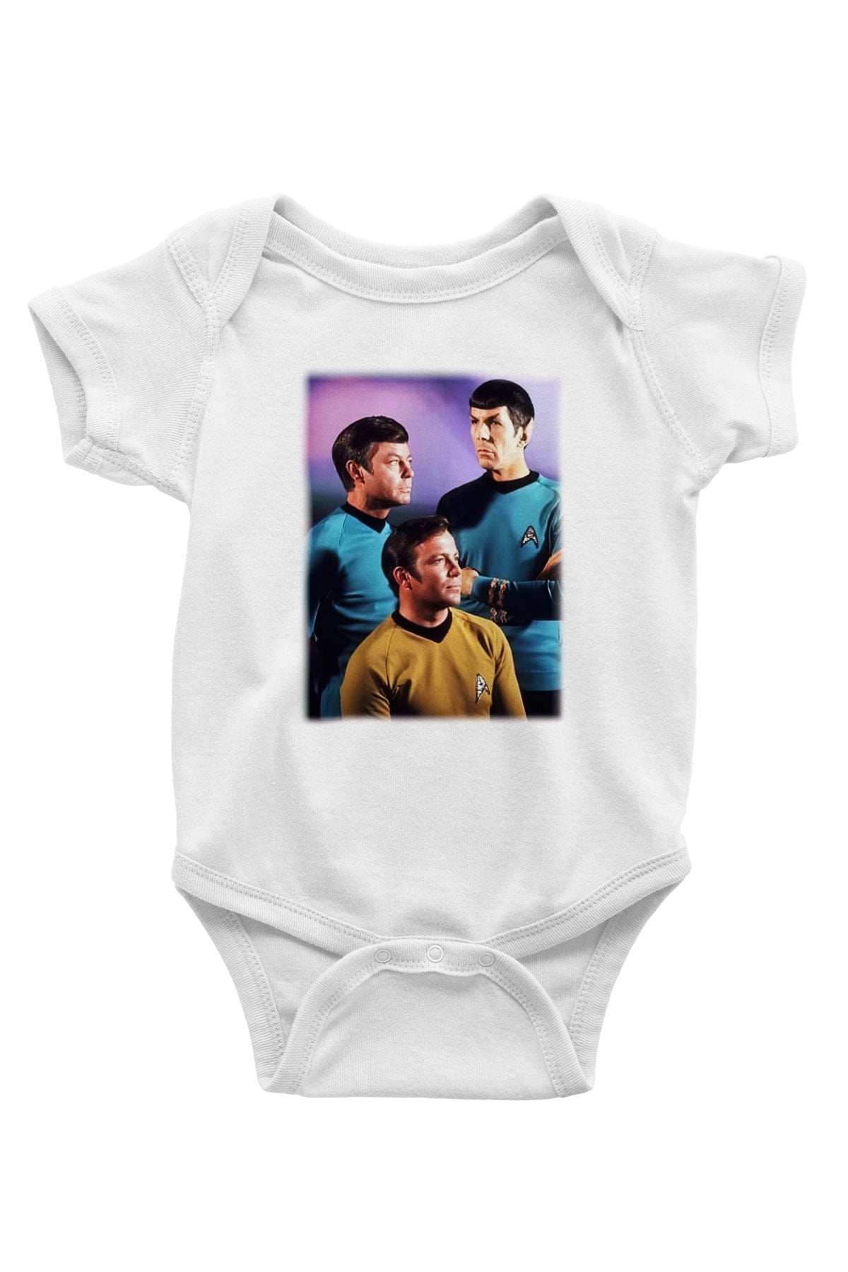 Star Trek Baskılı Beyaz Unisex Bebek Body - Zıbın