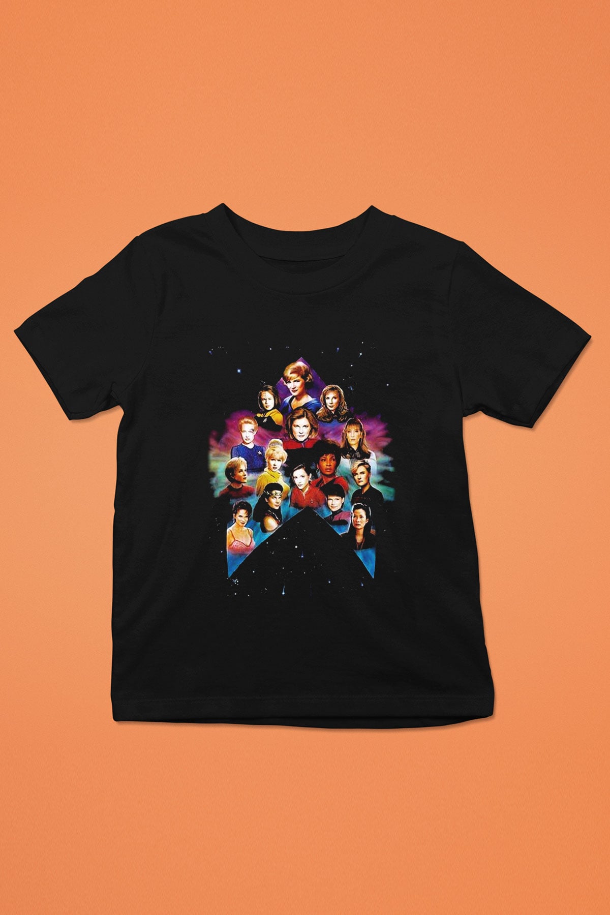 Star Trek Baskılı Siyah Unisex Çocuk Tişört