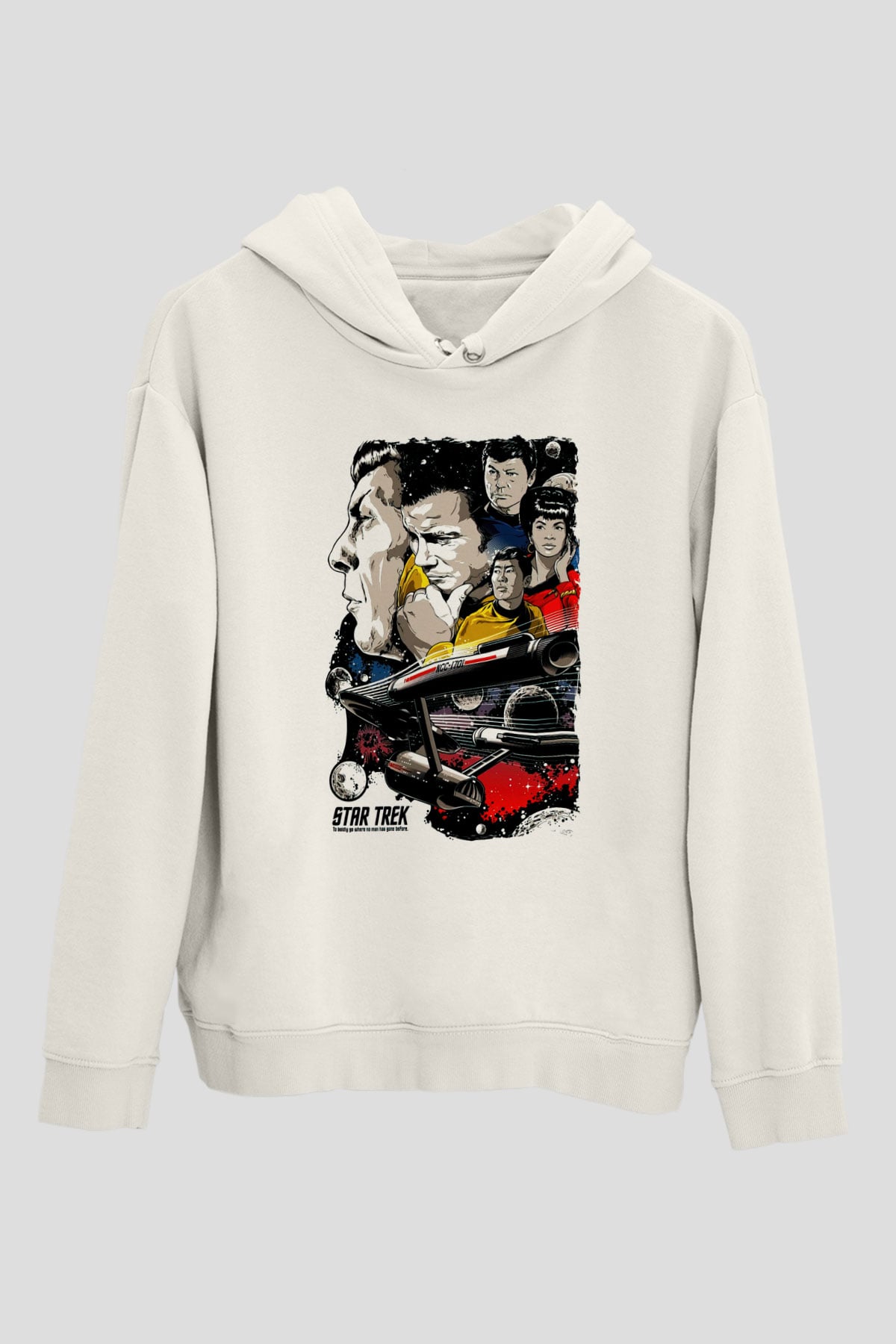 Star Trek Beyaz Unisex Hoodie