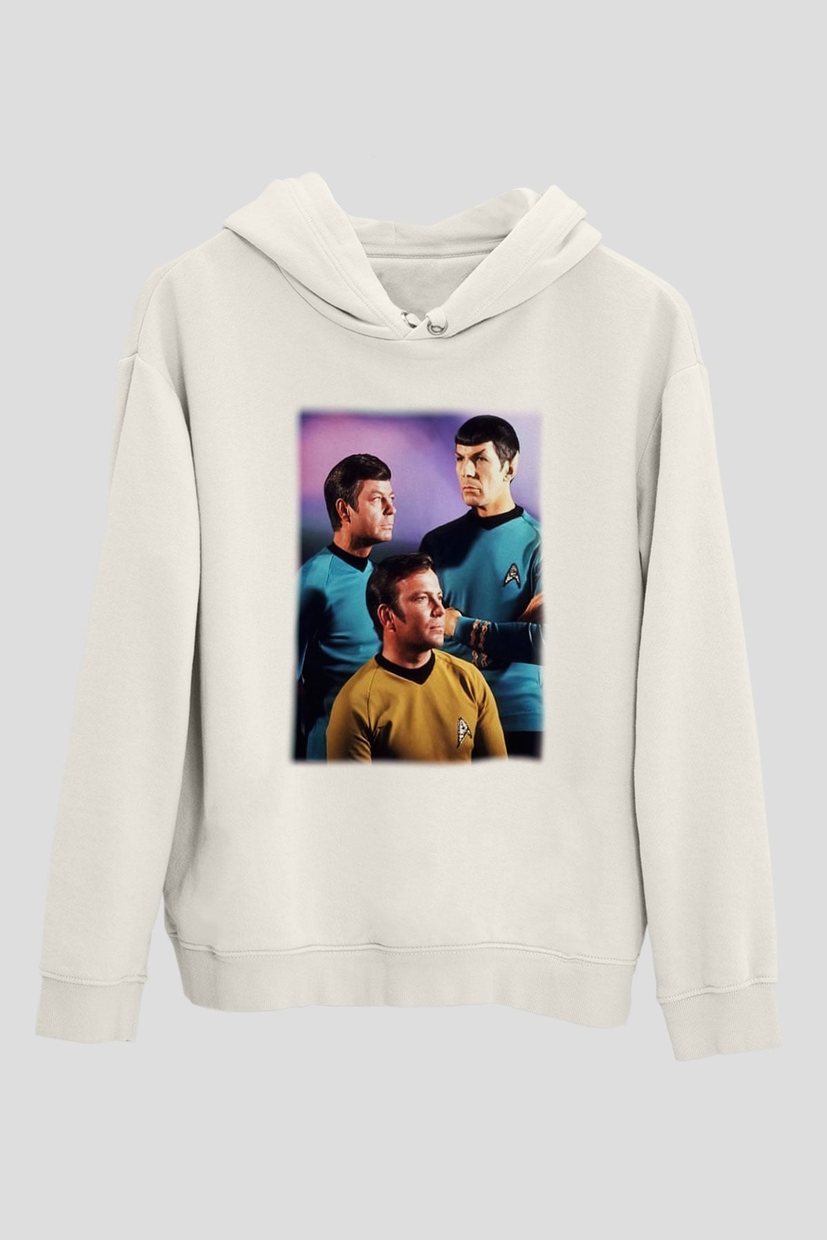 Star Trek Beyaz Unisex Kapşonlu Sweatshirt