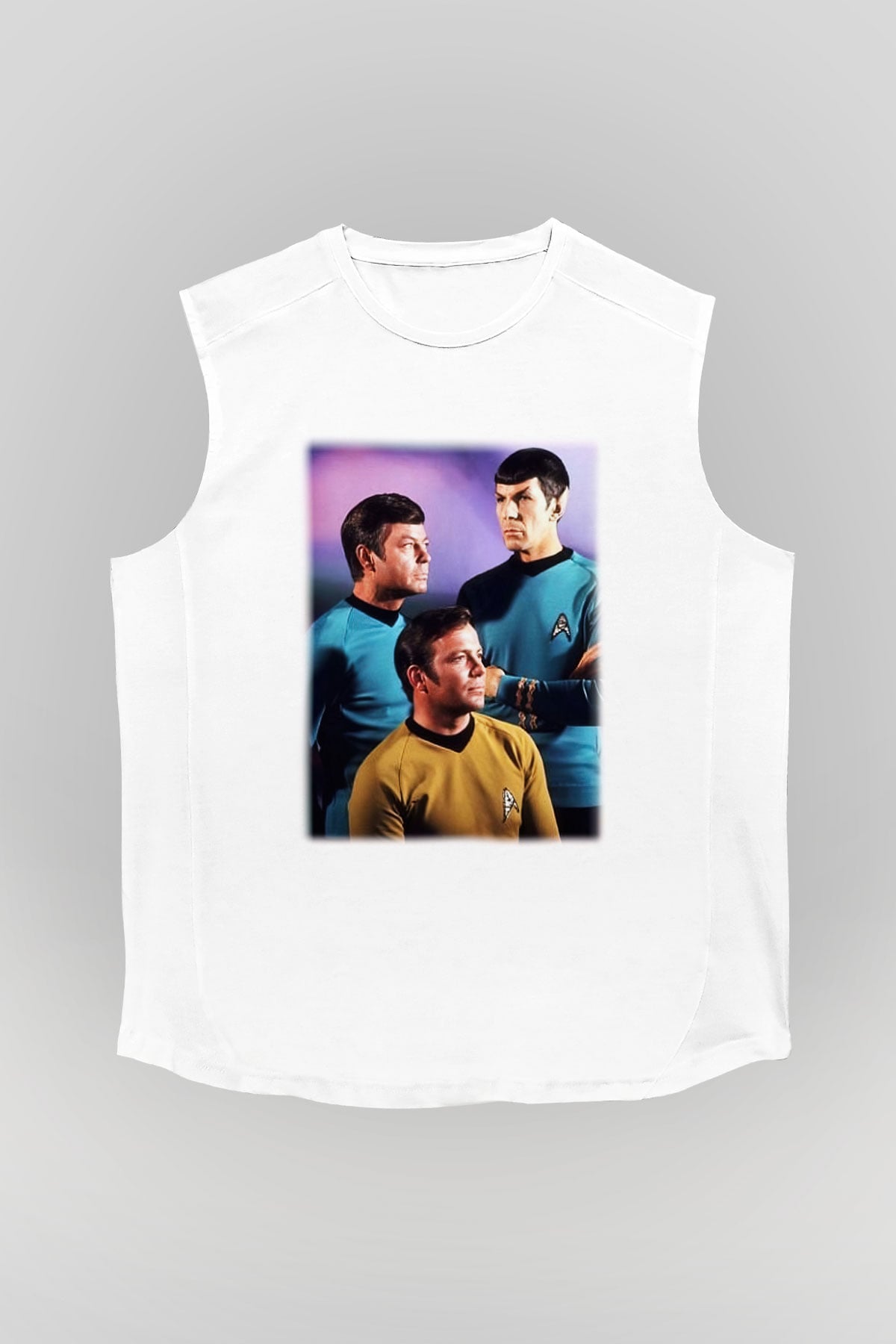 Star Trek Beyaz Unisex Kolsuz Tişört