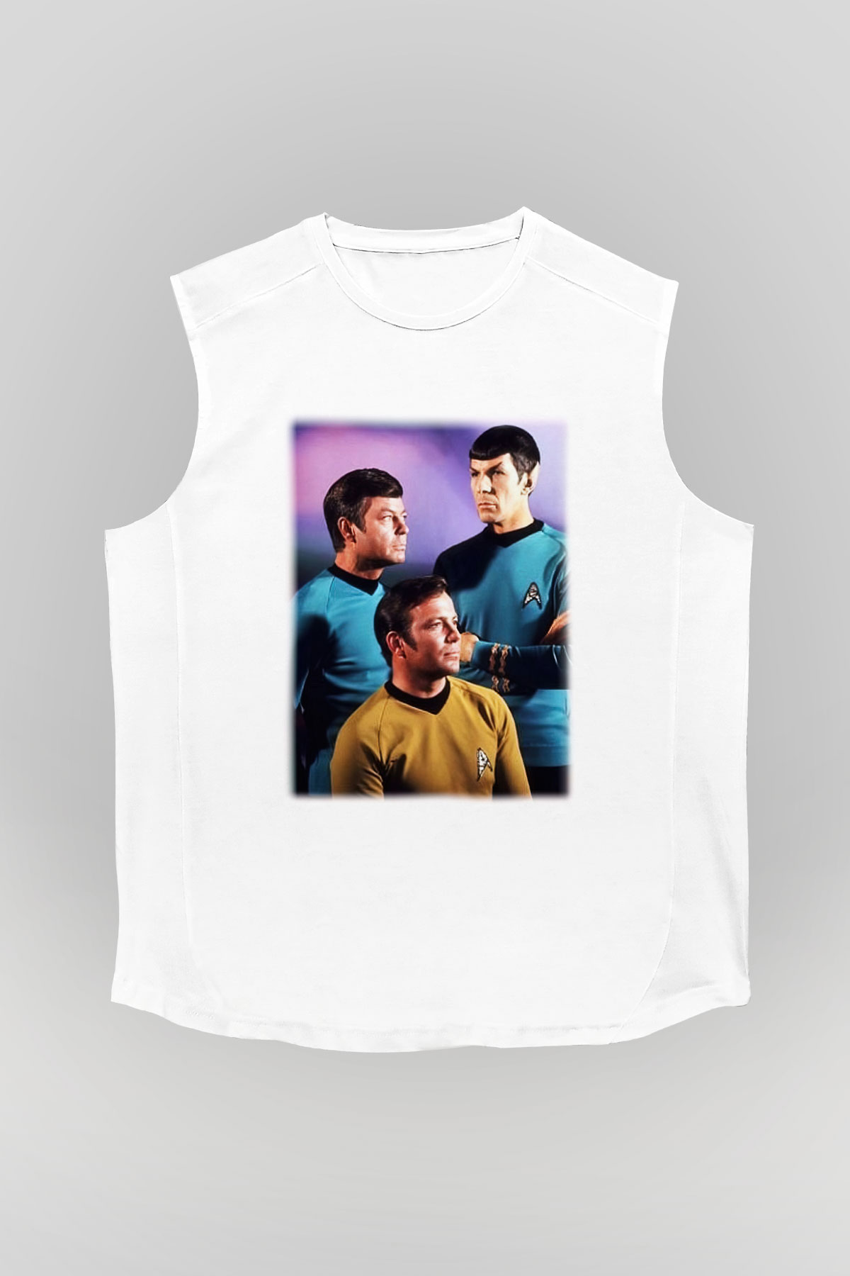Star Trek Beyaz Unisex Kolsuz Tişört