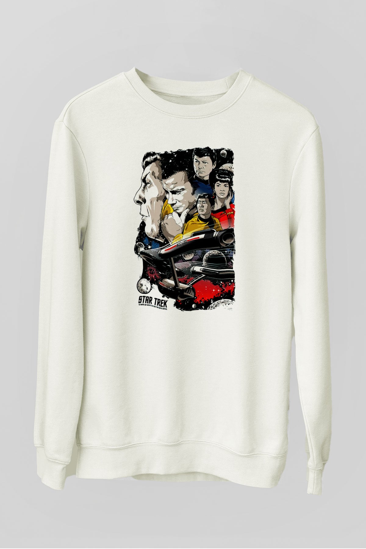 Star Trek Beyaz Unisex Sweatshirt