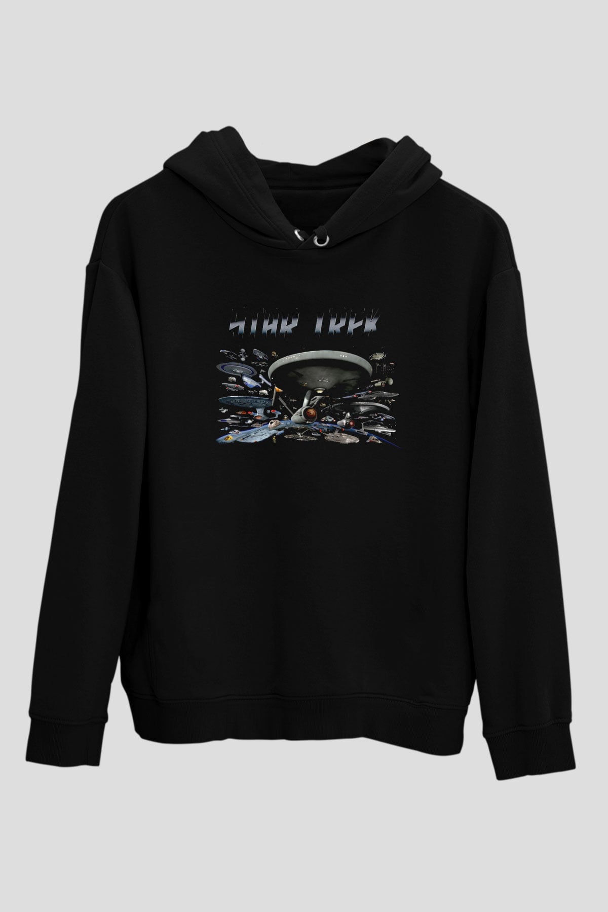 Star Trek Siyah Unisex Hoodie