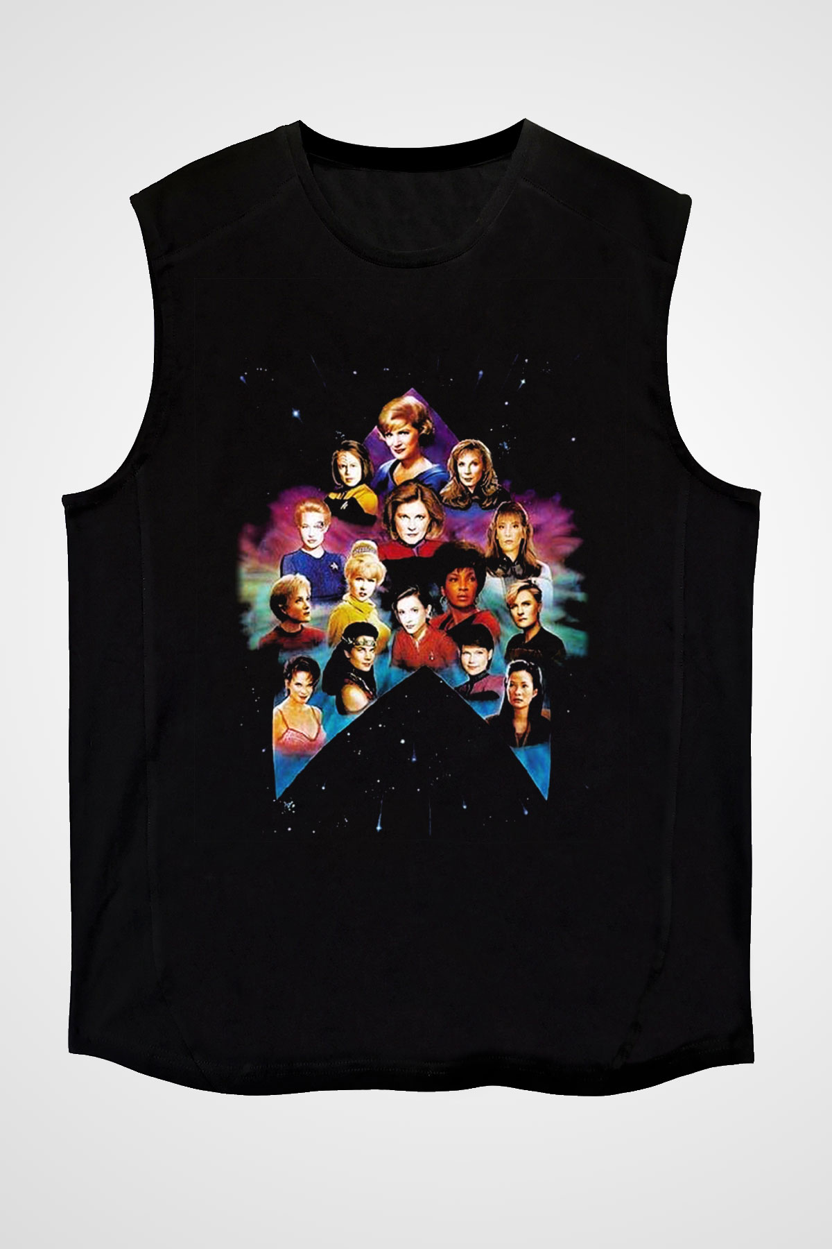 Star Trek Siyah Unisex Kolsuz Tişört