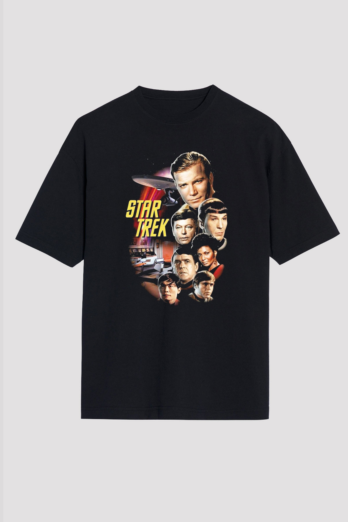 Star Trek Siyah Unisex Oversize Tişört T-Shirt