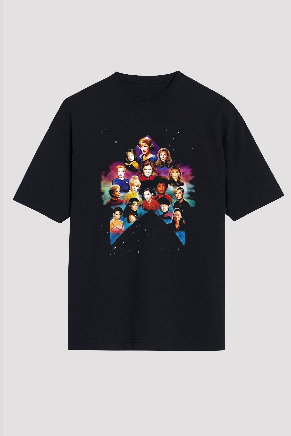 Star Trek Siyah Unisex Oversize Tişört T-Shirt