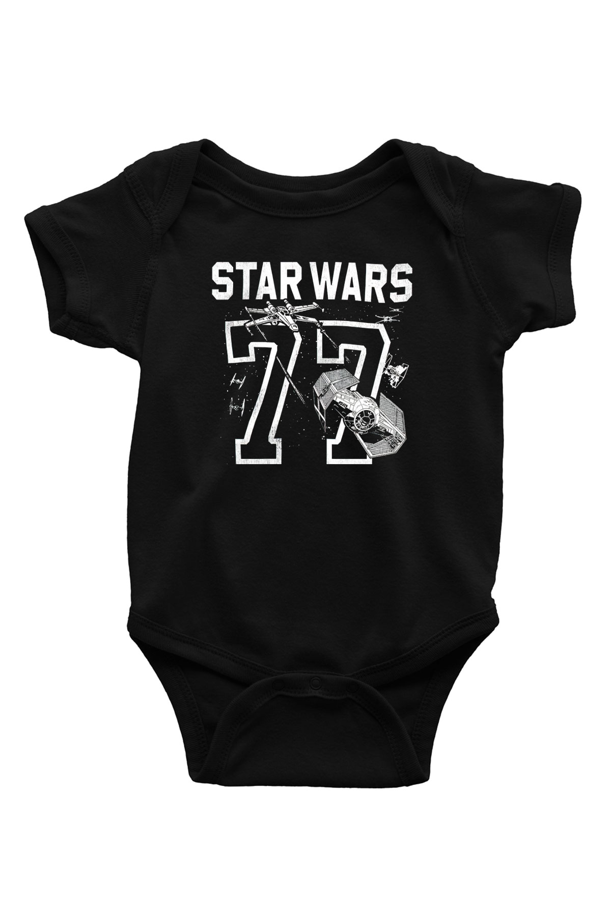 Star Wars Baskılı Siyah Bebek Body - Zıbın