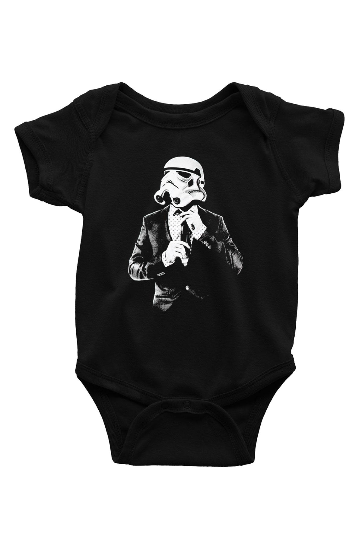Star Wars Baskılı Siyah Bebek Body - Zıbın
