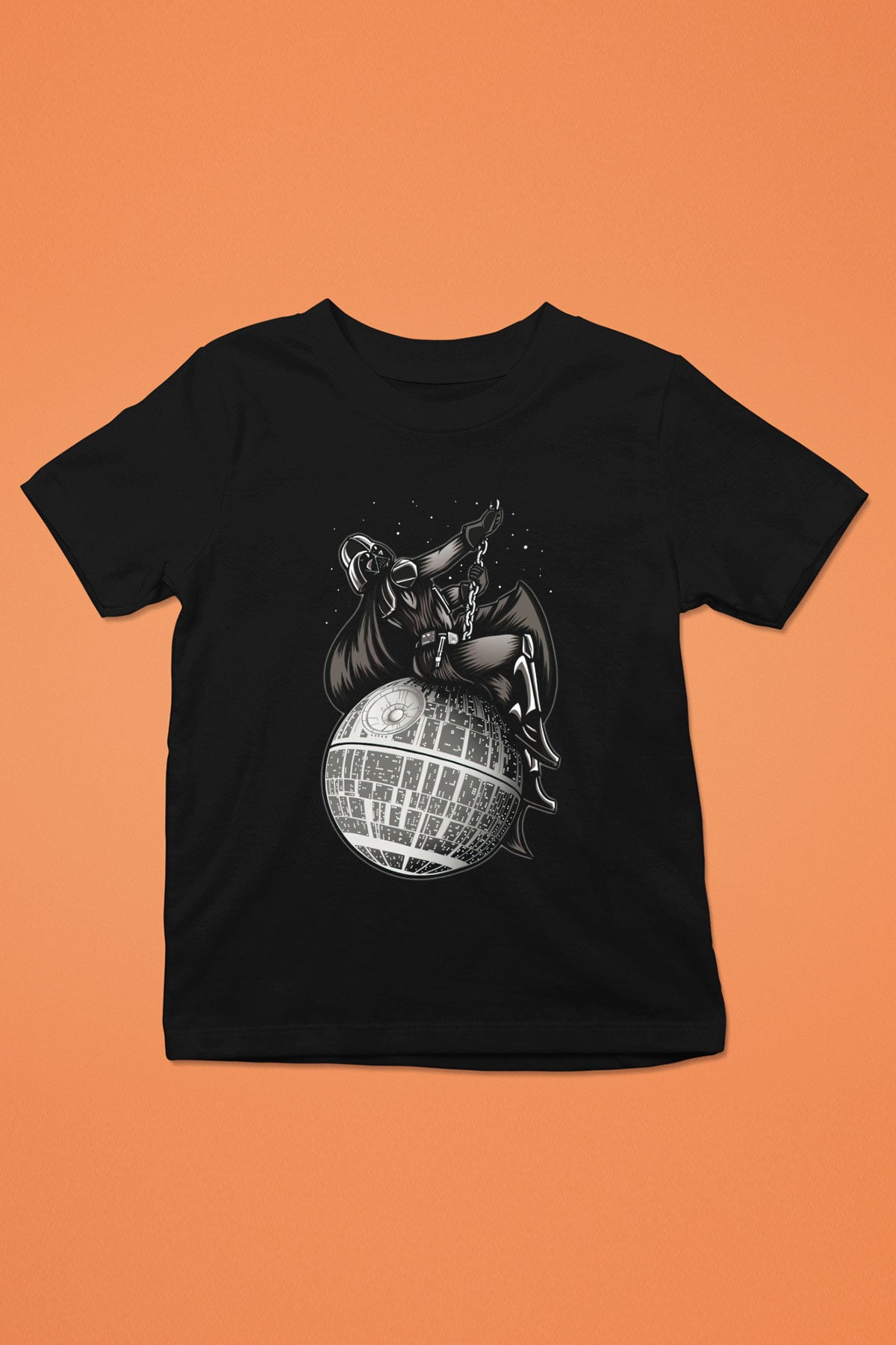 Star Wars Baskılı Siyah Unisex Çocuk Tişört