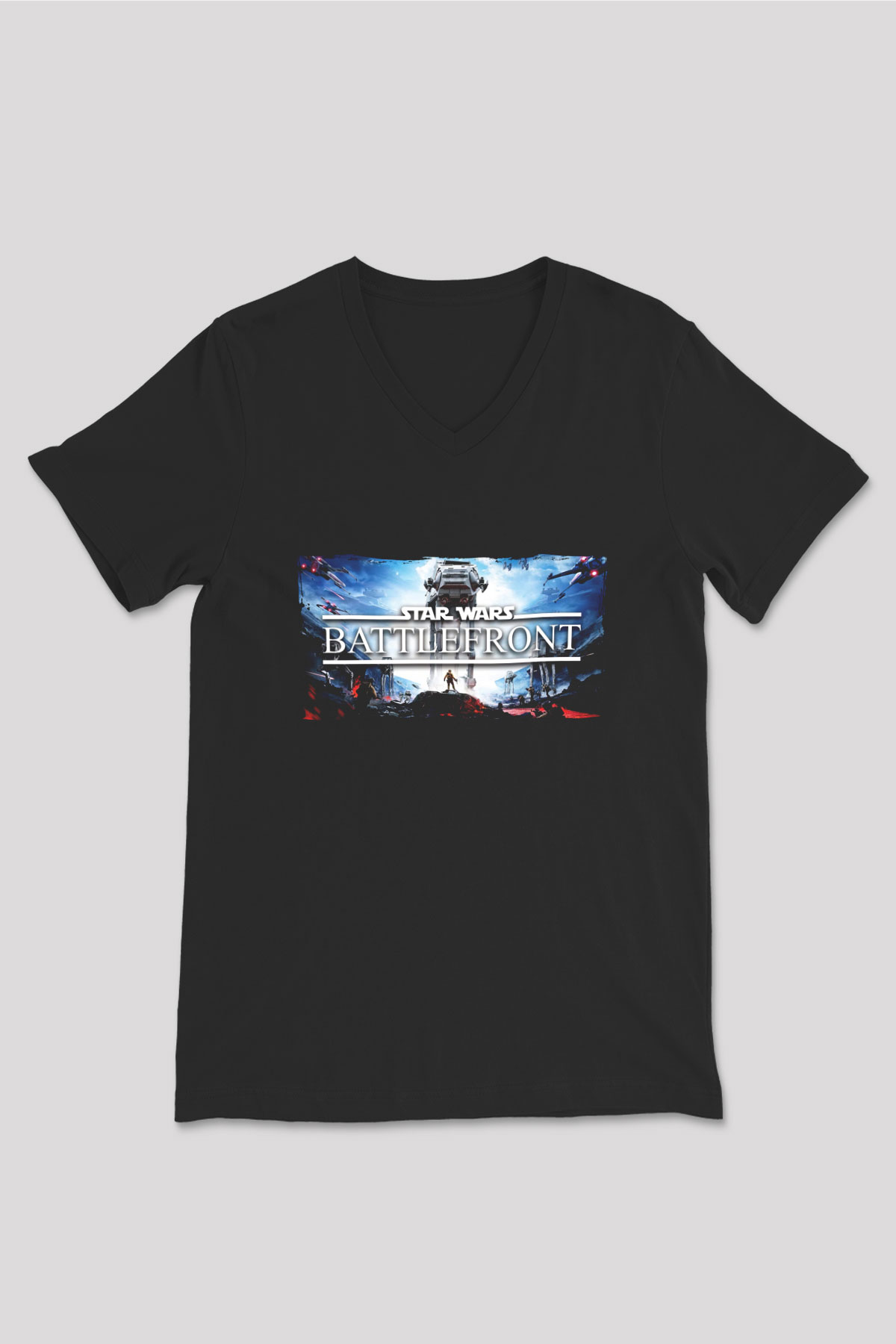 Star Wars: Battlefront Siyah Unisex V Yaka Tişört