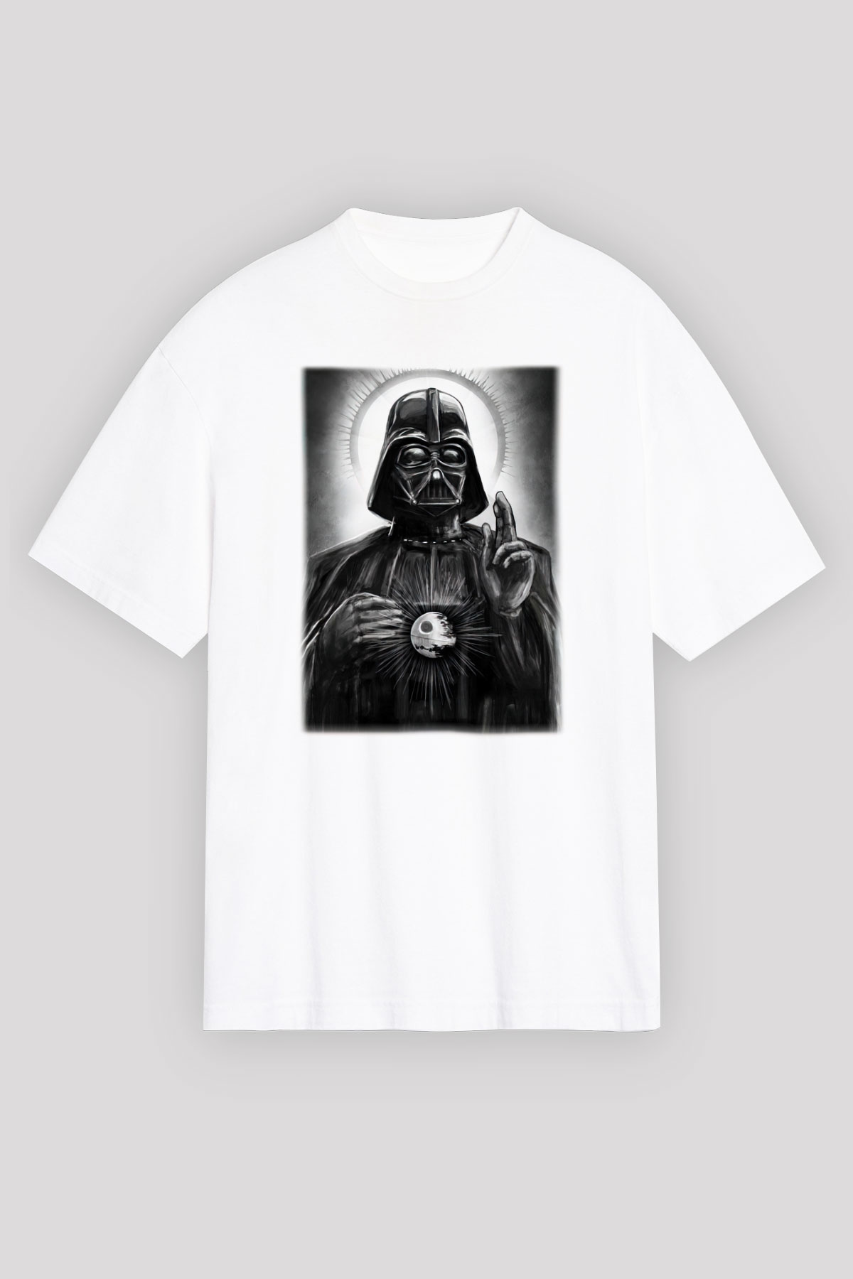 Star Wars Beyaz Unisex Oversize Tişört T-Shirt