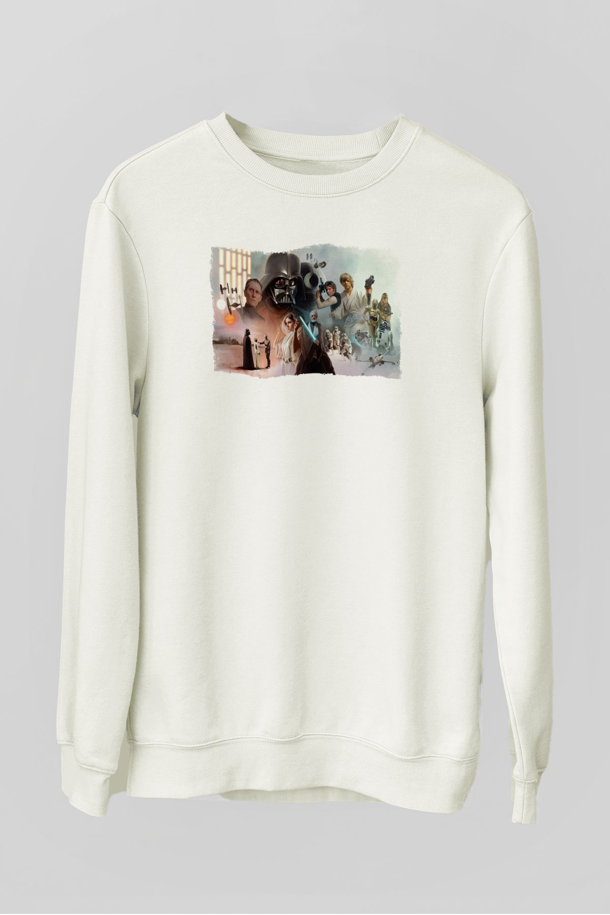 Star Wars Beyaz Unisex Sweatshirt