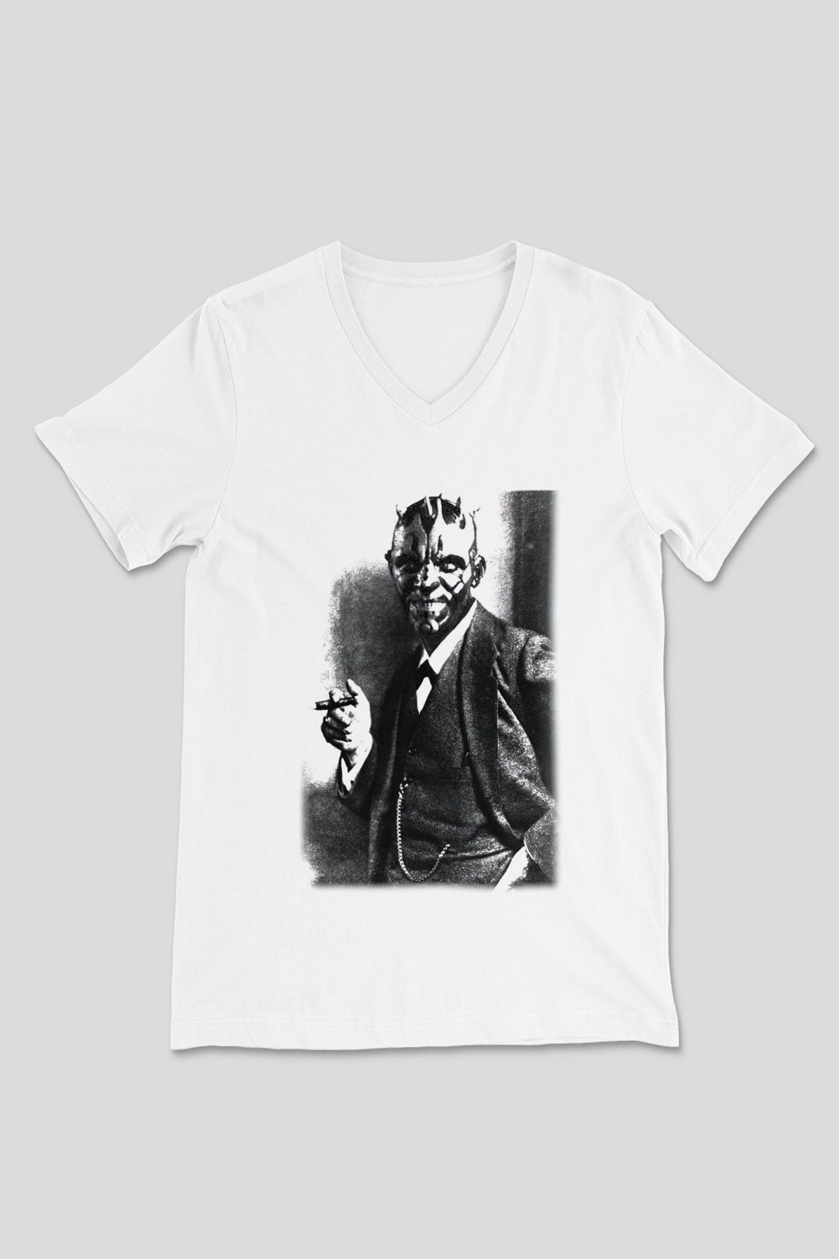 Star Wars Beyaz Unisex V Yaka Tişört T-Shirt