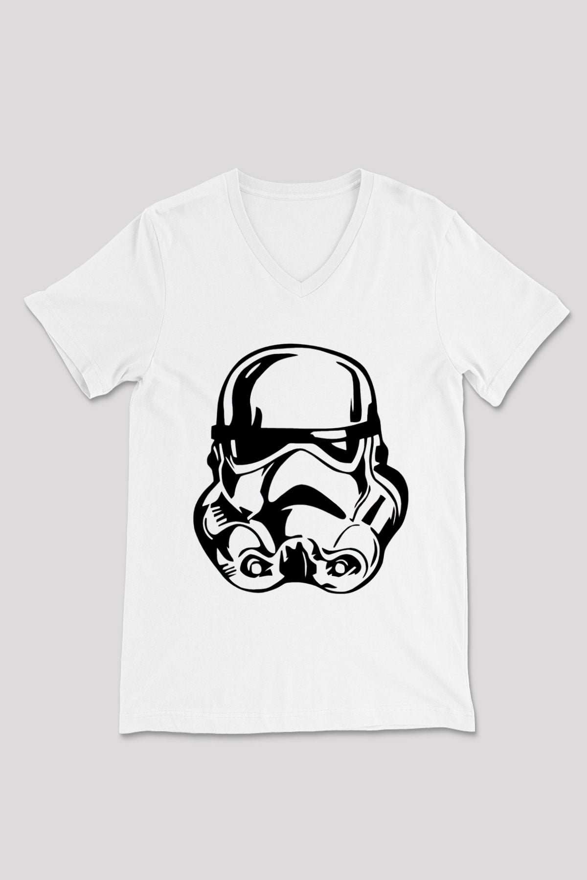 Star Wars Beyaz Unisex V Yaka Tişört T-Shirt