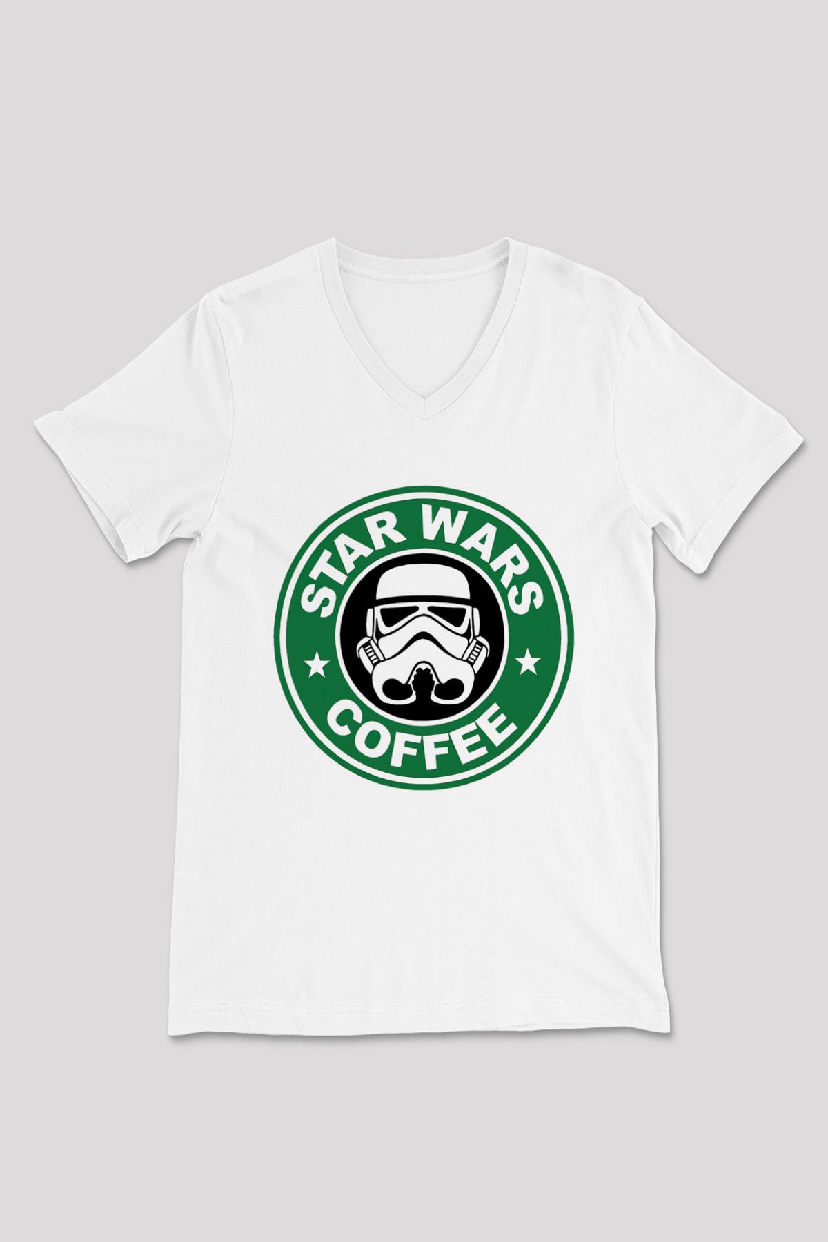 Star Wars Beyaz Unisex V Yaka Tişört T-Shirt