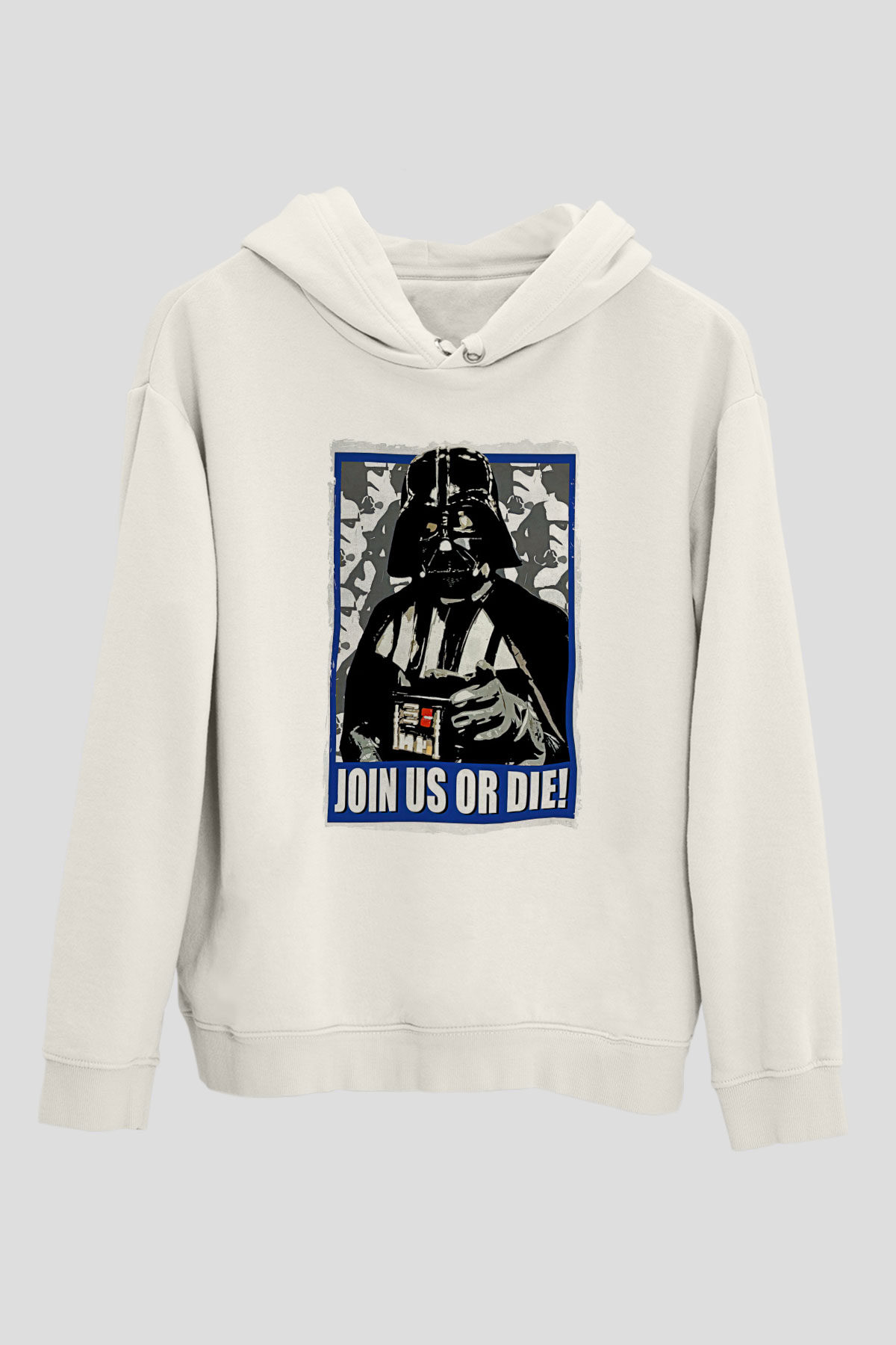Star Wars (Dart Vader) Baskılı Beyaz Unisex Hoodie