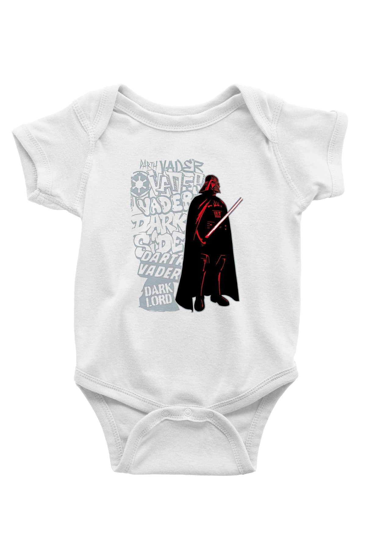 Star Wars (Dart Vader) Baskılı Beyaz Unisex Bebek Body - Zıbın