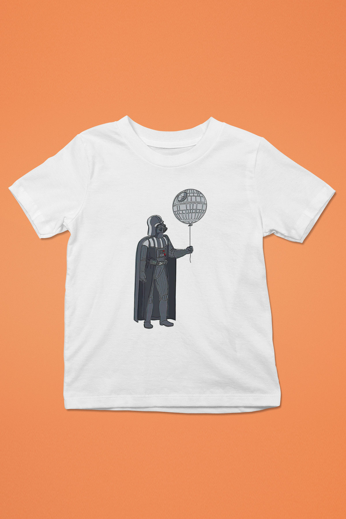 Star Wars (Dart Vader) Baskılı Beyaz Unisex Beyaz Çocuk Tişört - Tshirt