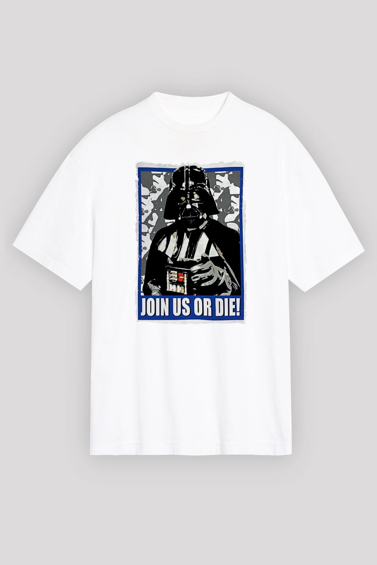 Star Wars (Dart Vader) Baskılı Beyaz Unisex Oversize Tişört - Tshirt