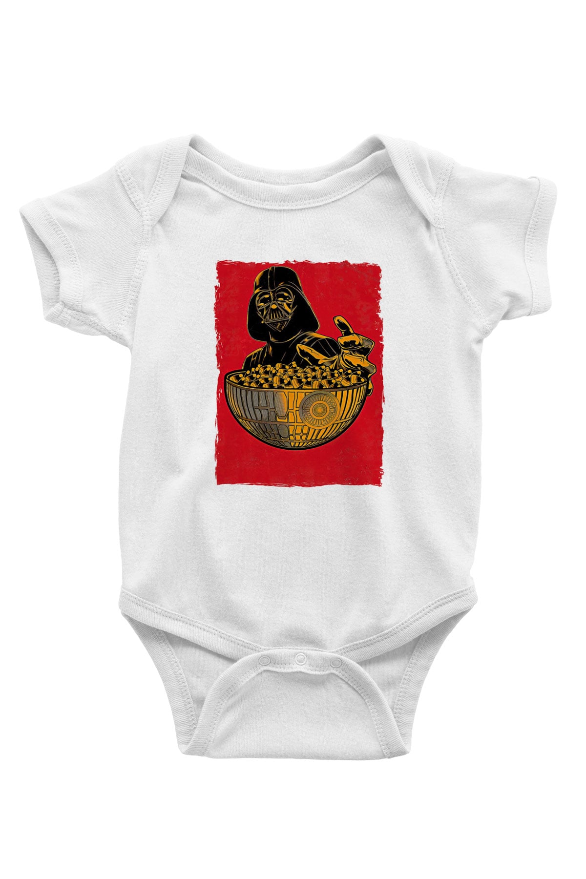 Star Wars (Dart Vader) Baskılı Beyaz Unisex Bebek Body - Zıbın