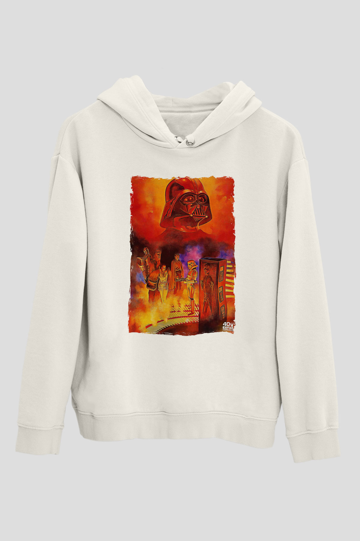 Star Wars (Dart Vader) Baskılı Beyaz Unisex Hoodie