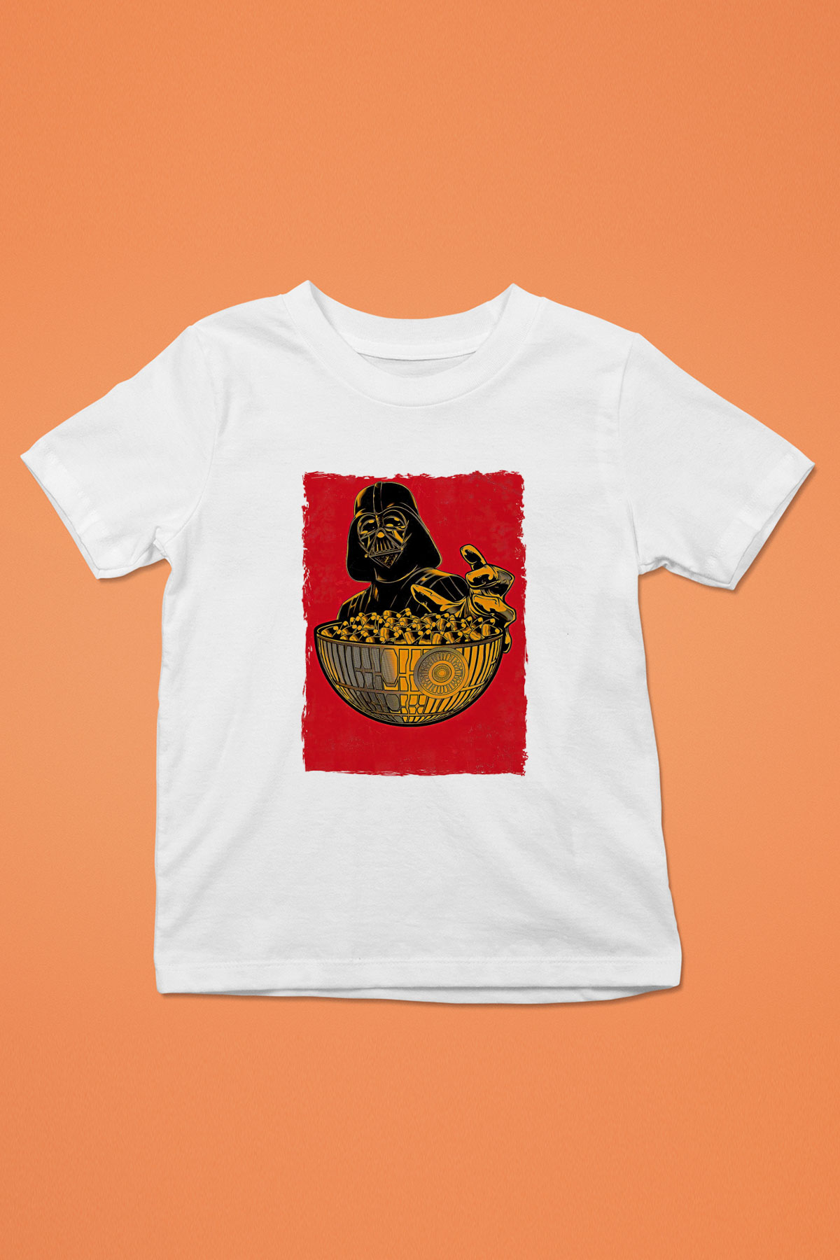 Star Wars (Dart Vader) Baskılı Beyaz Unisex Beyaz Çocuk Tişört - Tshirt