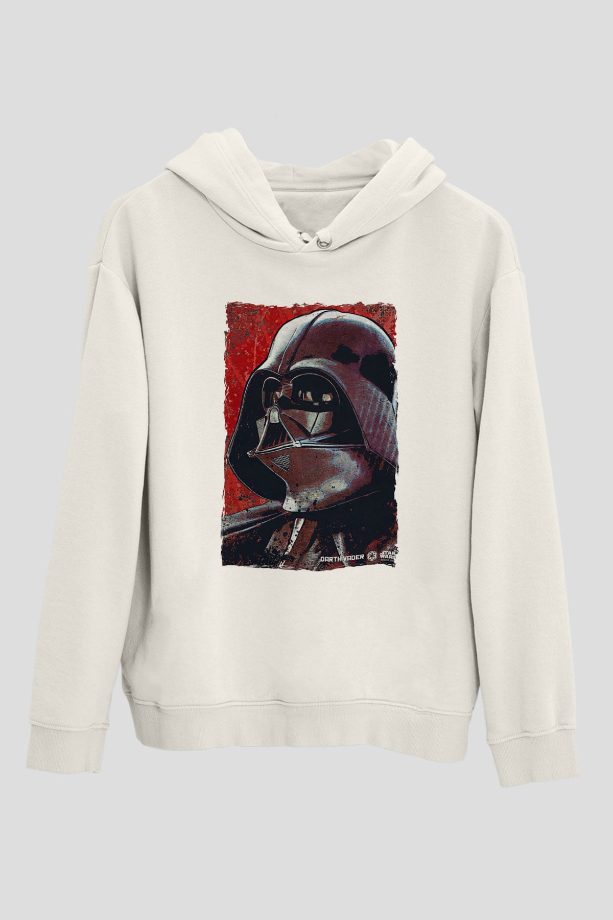 Star Wars (Dart Vader) Baskılı Beyaz Unisex Hoodie