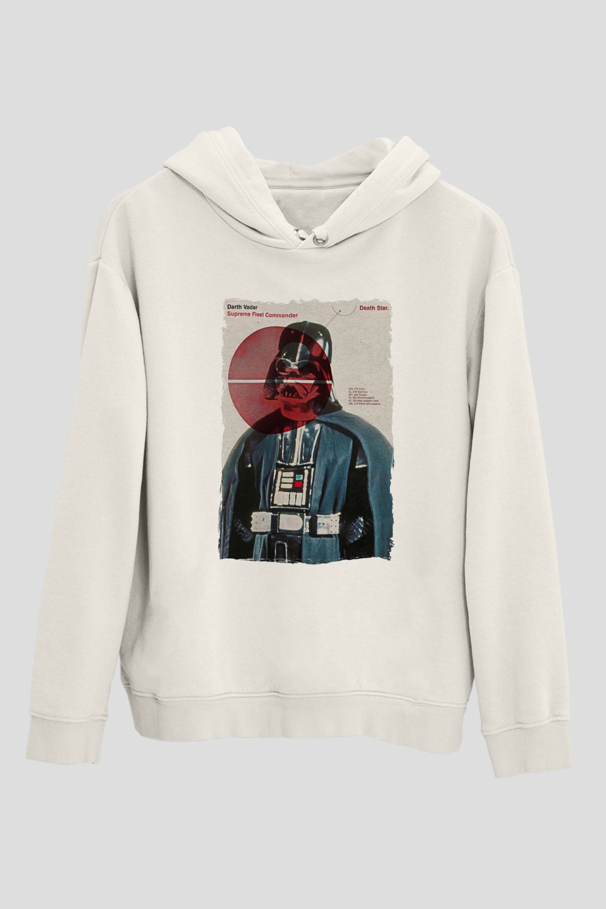 Star Wars (Dart Vader) Baskılı Beyaz Unisex Hoodie