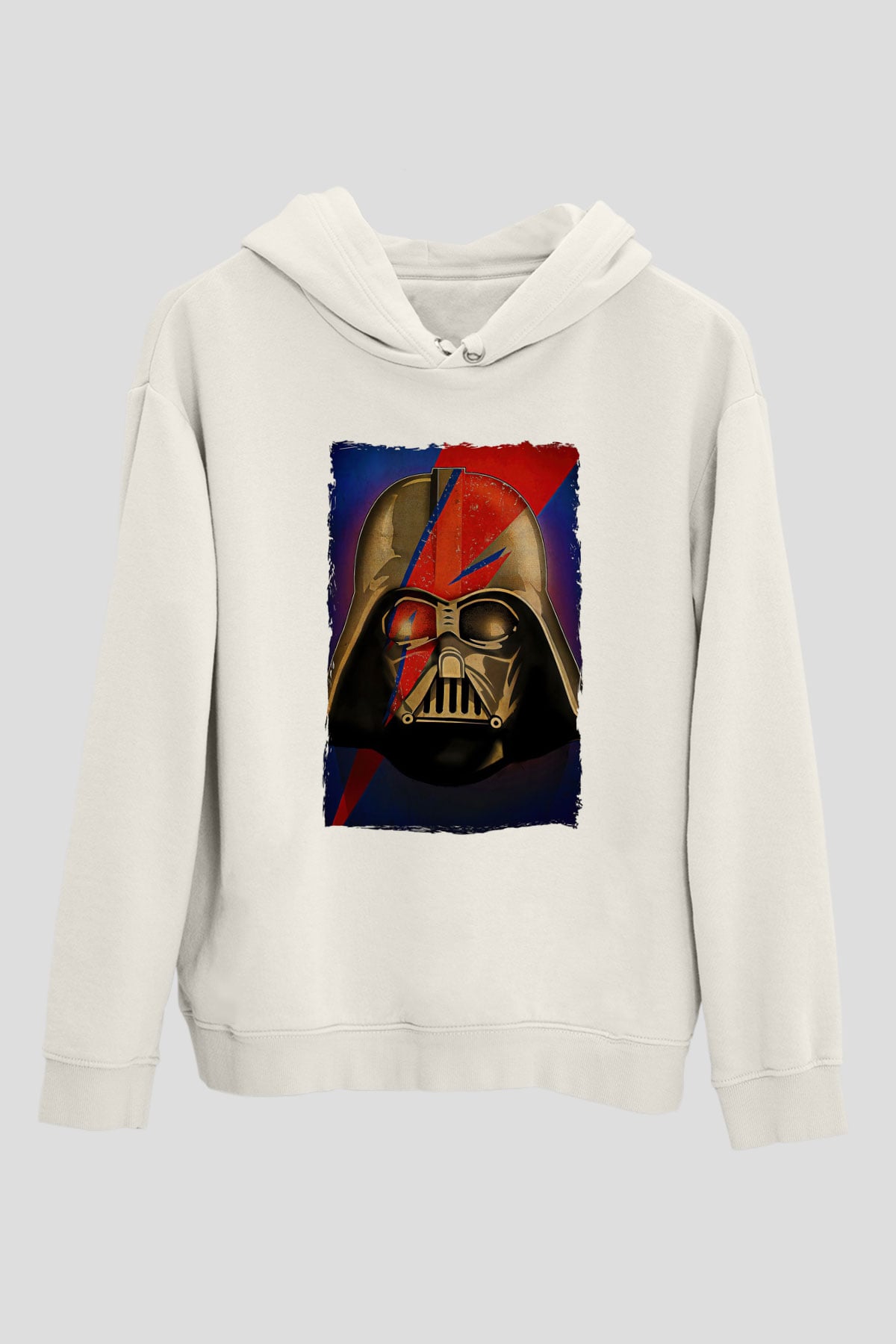 Star Wars (Dart Vader) Baskılı Beyaz Unisex Hoodie