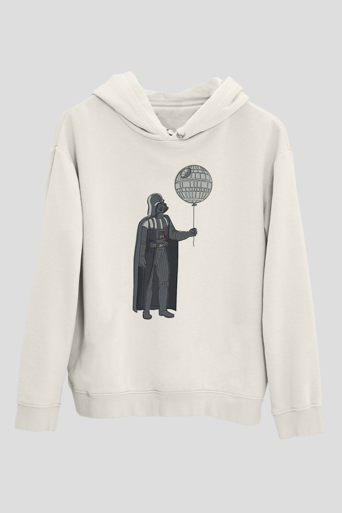 Star Wars (Dart Vader) Baskılı Beyaz Unisex Hoodie