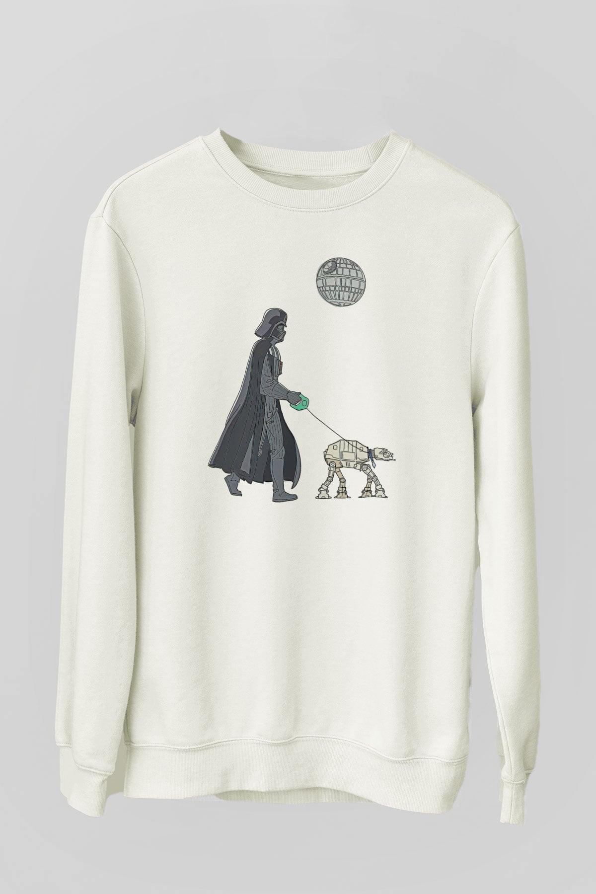 Star Wars (Dart Vader) Baskılı Beyaz Unisex Sweatshirt