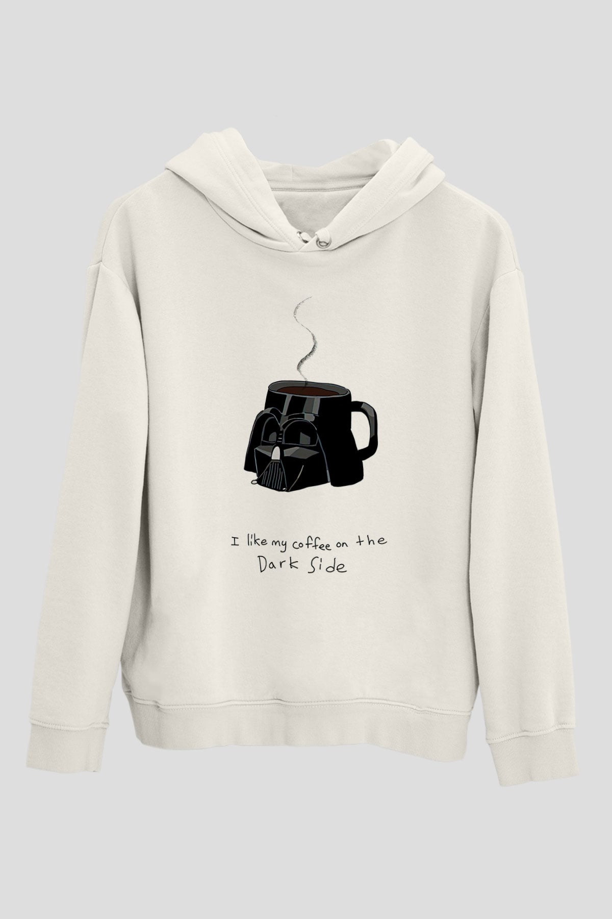Star Wars (Dart Vader) Baskılı Beyaz Unisex Hoodie