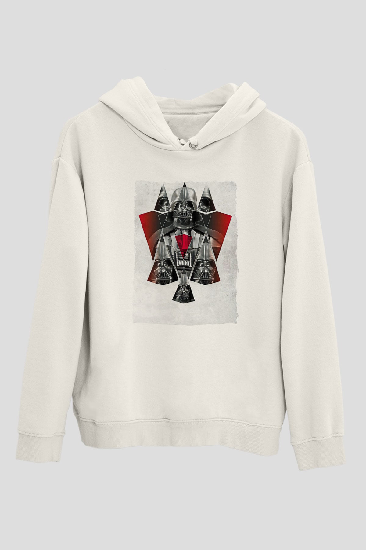 Star Wars (Dart Vader) Baskılı Beyaz Unisex Hoodie