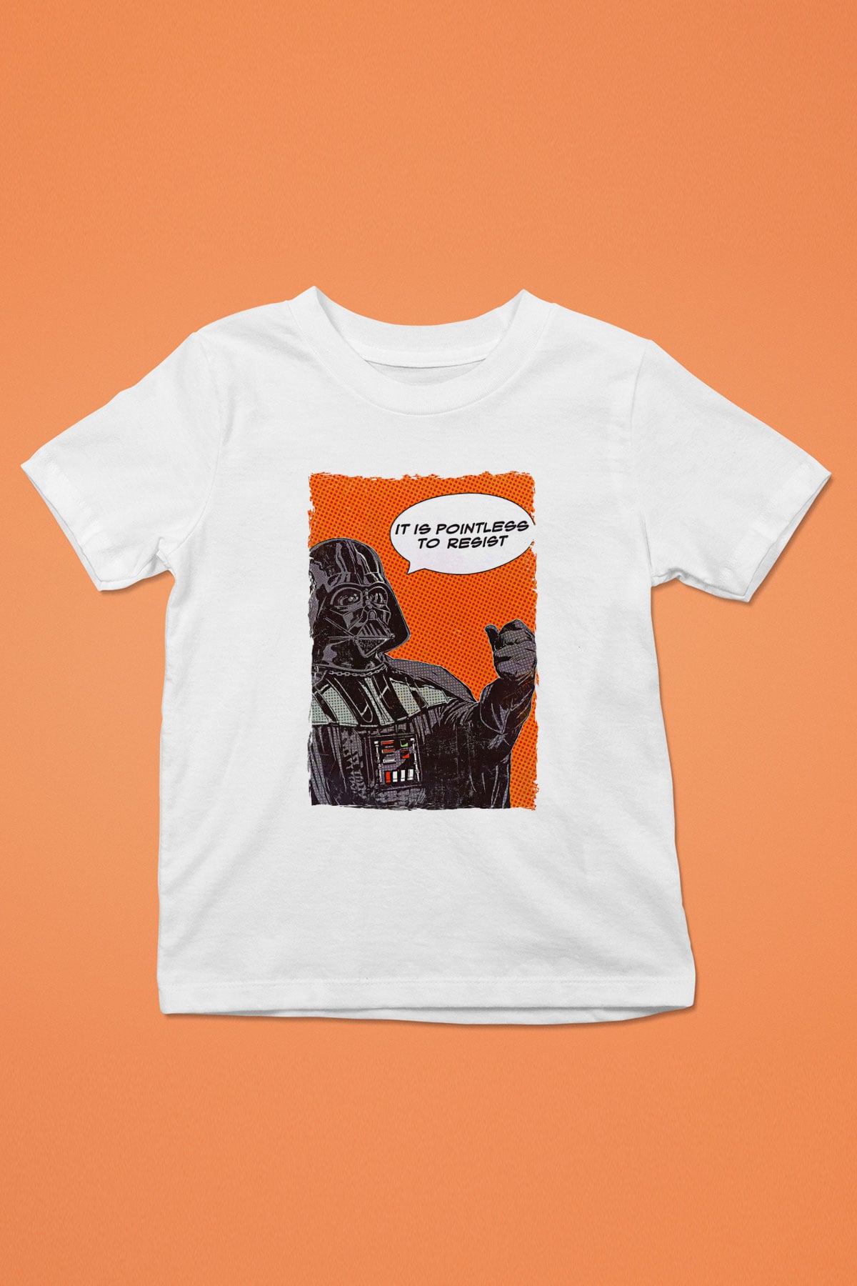 Star Wars (Dart Vader) Baskılı Beyaz Unisex Beyaz Çocuk Tişört - Tshirt