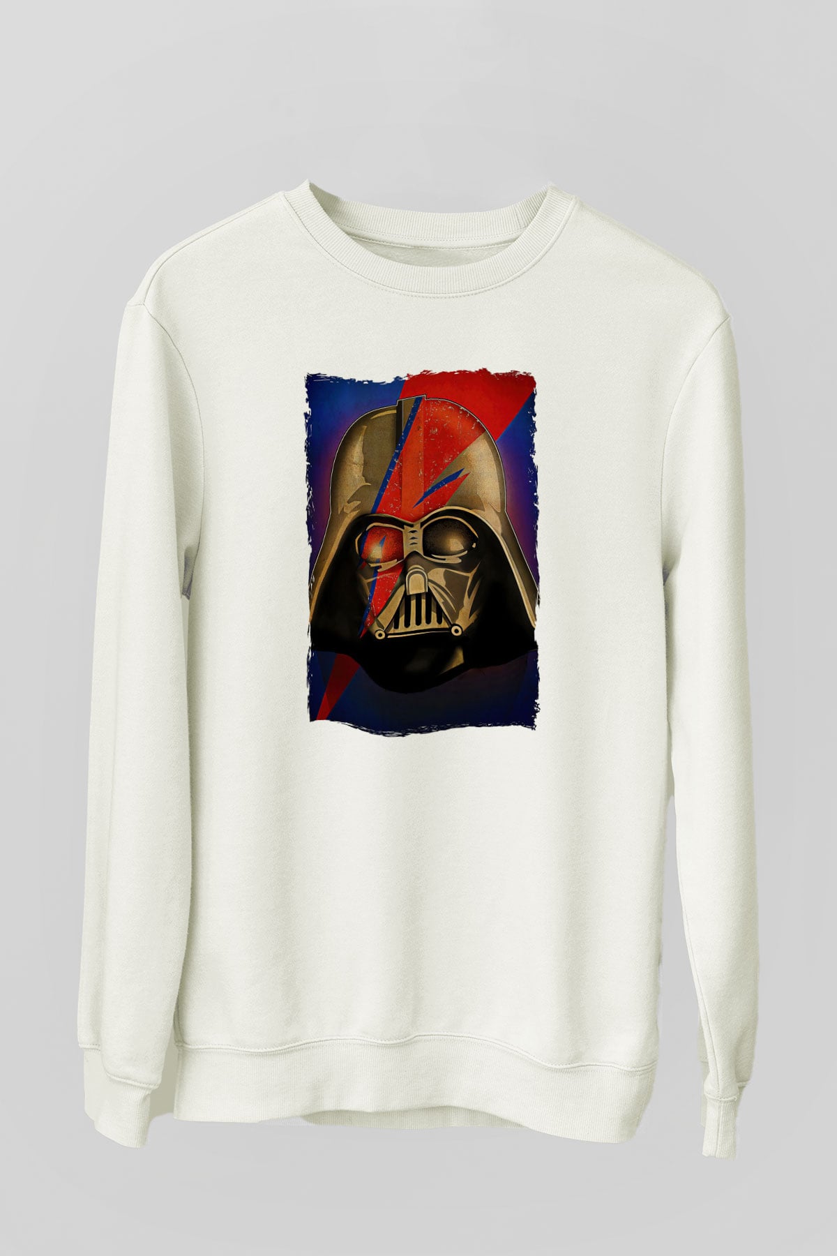 Star Wars (Dart Vader) Baskılı Beyaz Unisex Sweatshirt