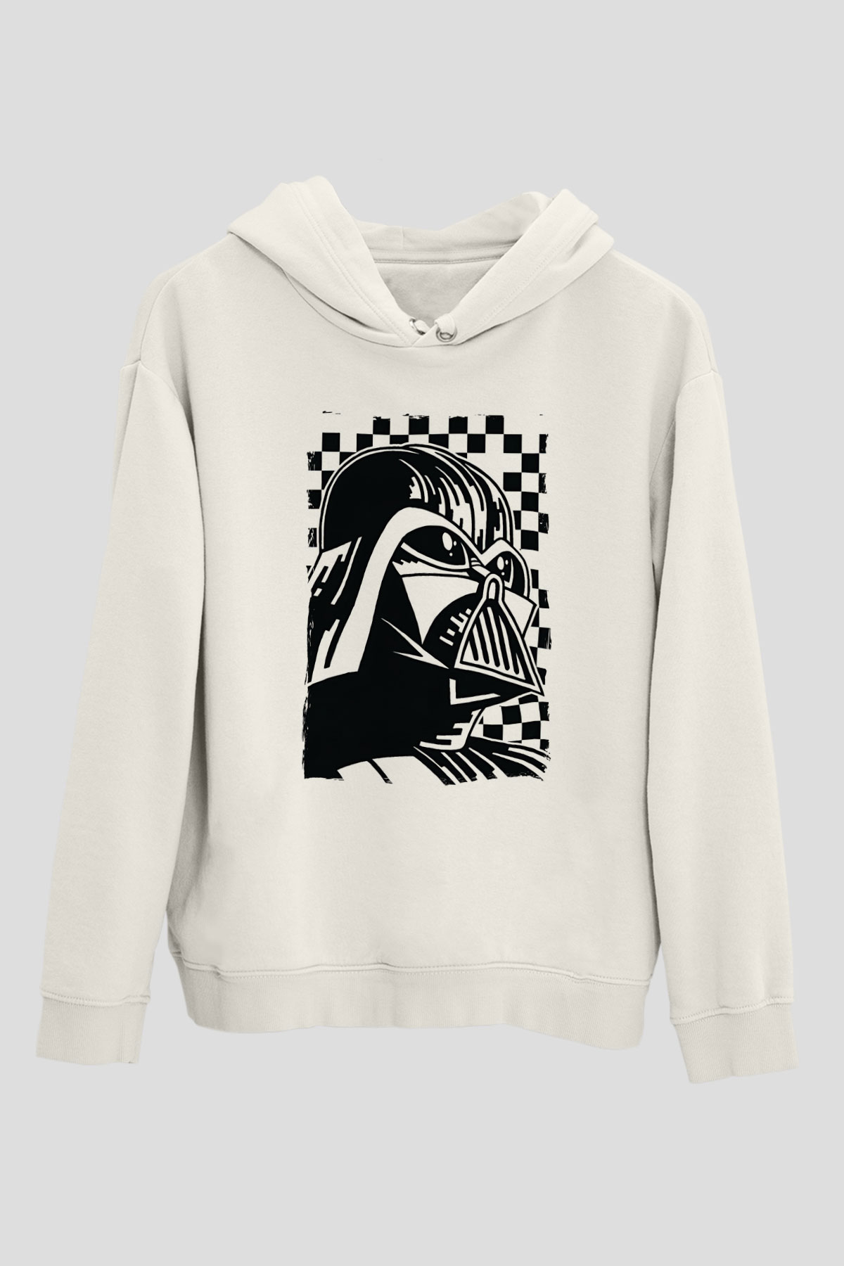 Star Wars (Dart Vader) Baskılı Beyaz Unisex Hoodie