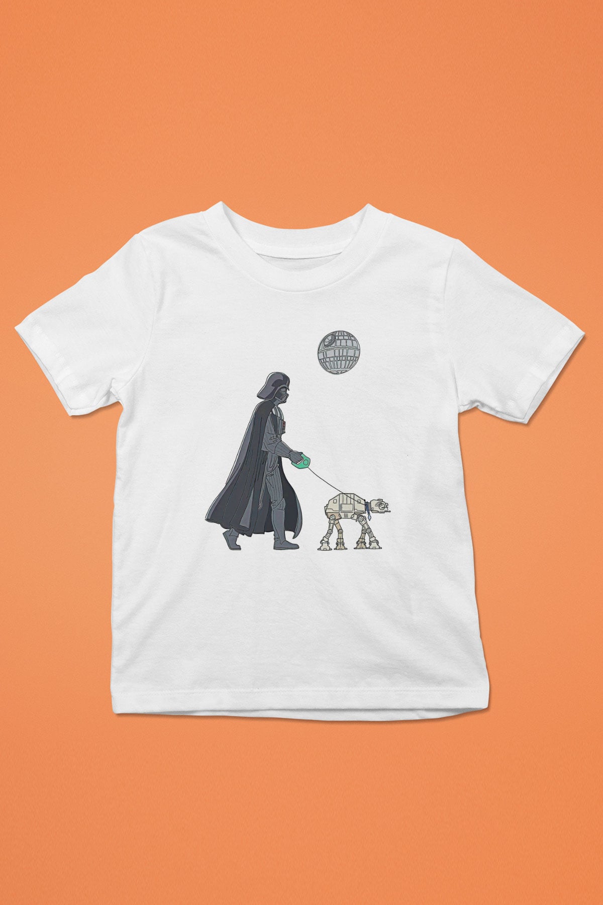 Star Wars (Dart Vader) Baskılı Beyaz Unisex Beyaz Çocuk Tişört - Tshirt