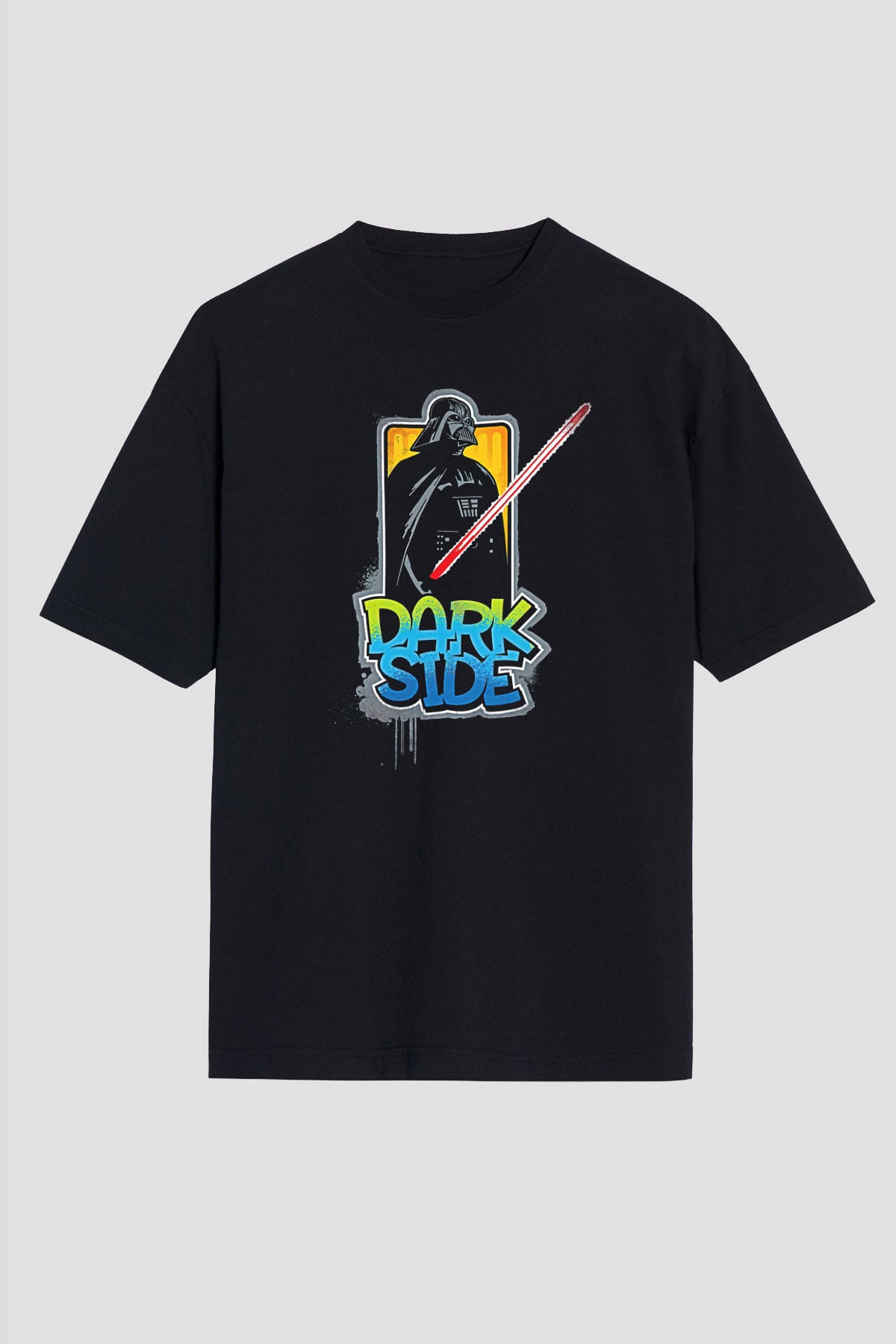 Star Wars (Dart Vader) Baskılı Unisex Siyah Oversize Tişört - Tshirt