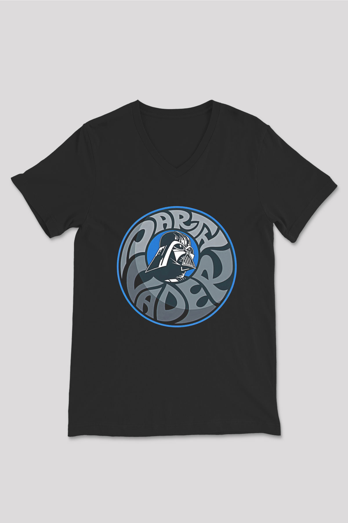 Star Wars (Dart Vader) Baskılı Unisex Siyah V Yaka Tişört - Tshirt