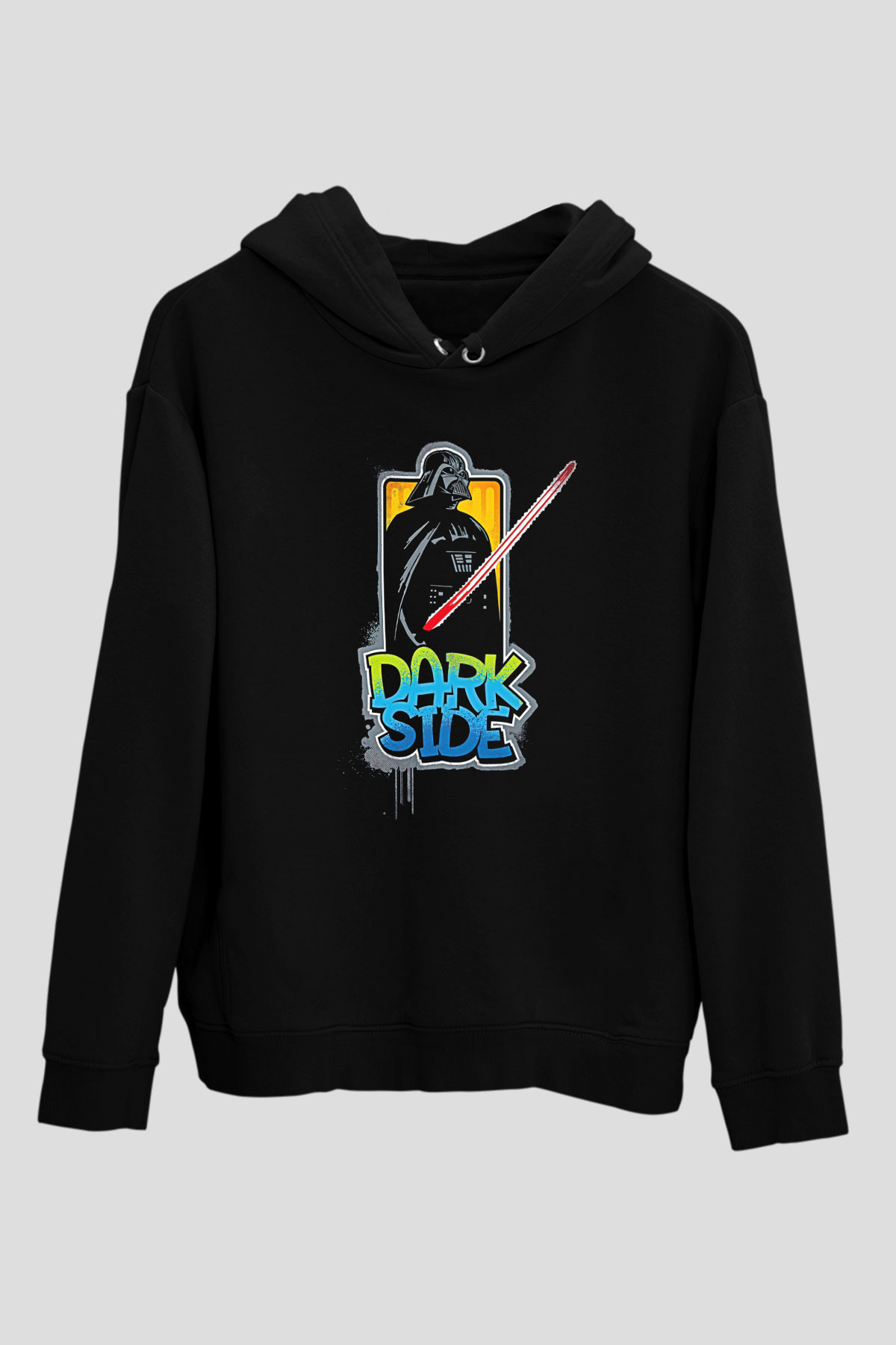 Star Wars (Dart Vader) Baskılı Unisex Siyah Hoodie
