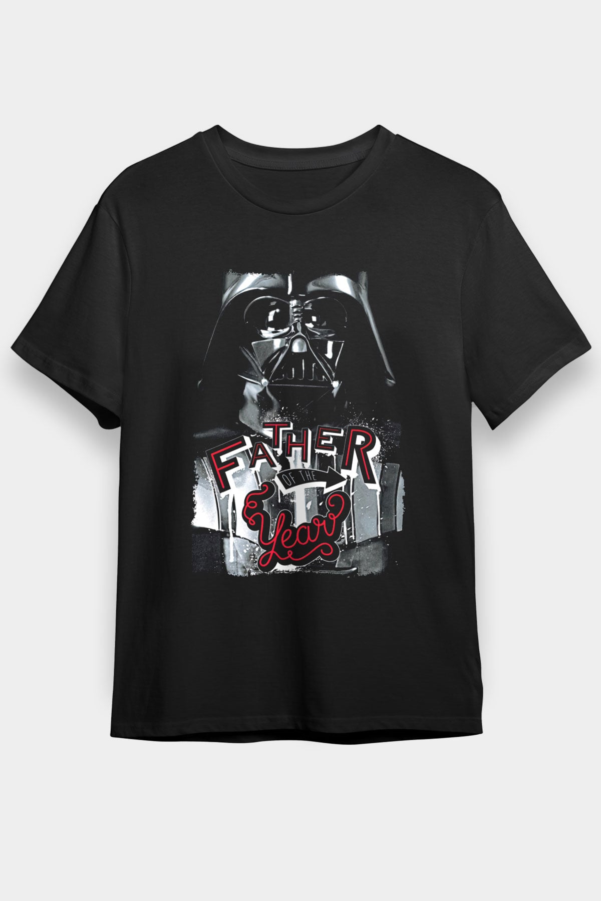 Star Wars (Dart Vader) Baskılı Unisex Siyah Tişört - Tshirt