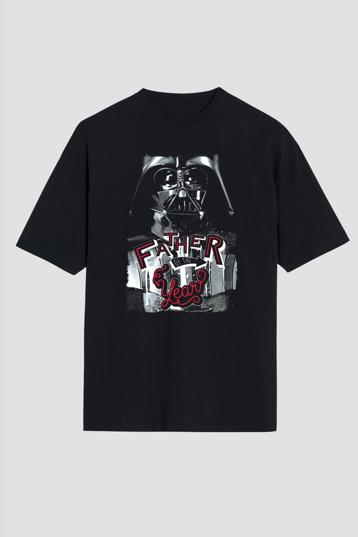 Star Wars (Dart Vader) Baskılı Unisex Siyah Oversize Tişört - Tshirt