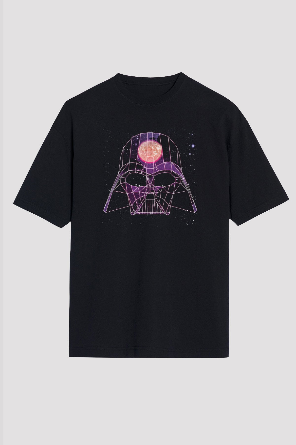 Star Wars (Dart Vader) Baskılı Unisex Siyah Oversize Tişört - Tshirt