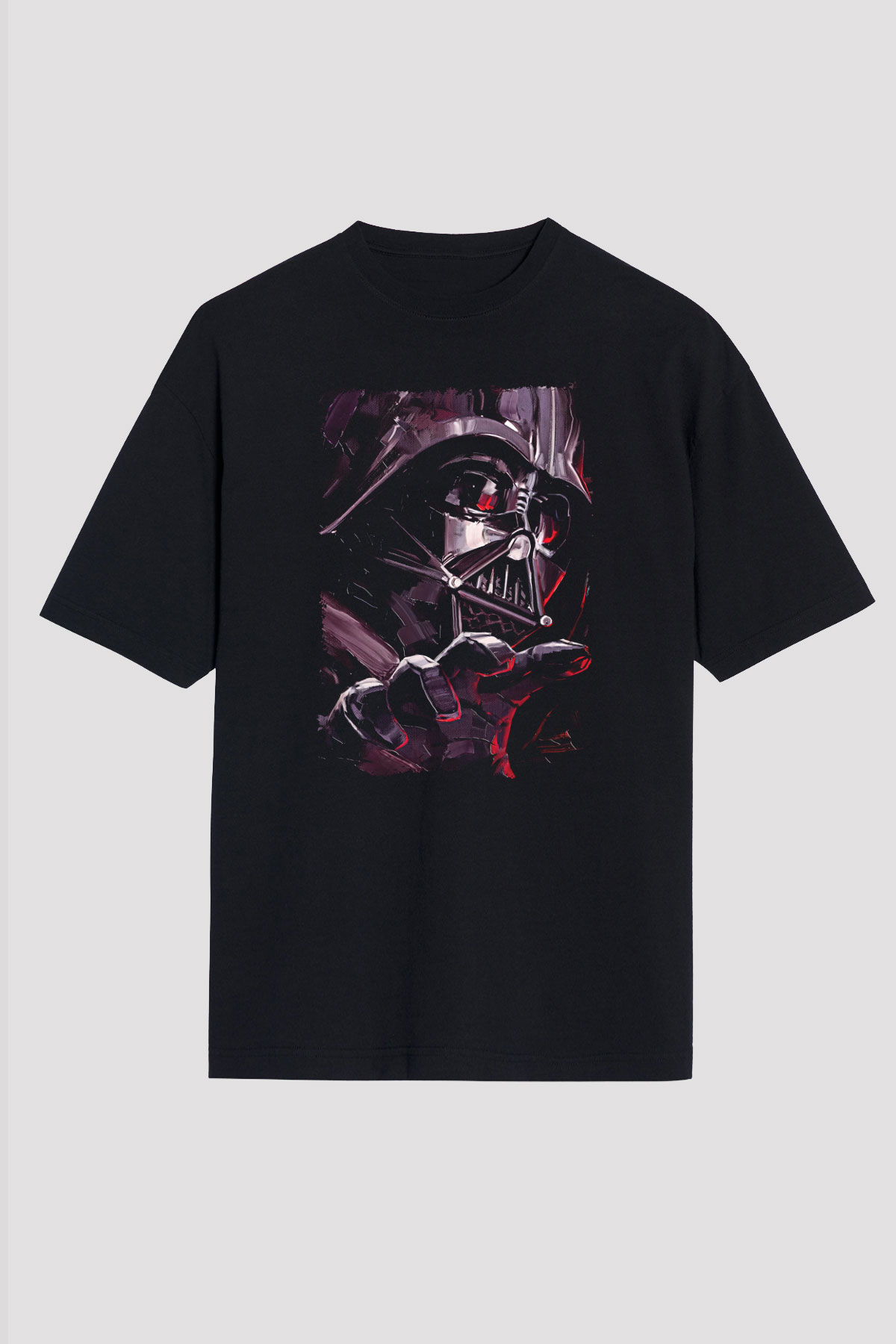 Star Wars (Dart Vader) Baskılı Unisex Siyah Oversize Tişört - Tshirt