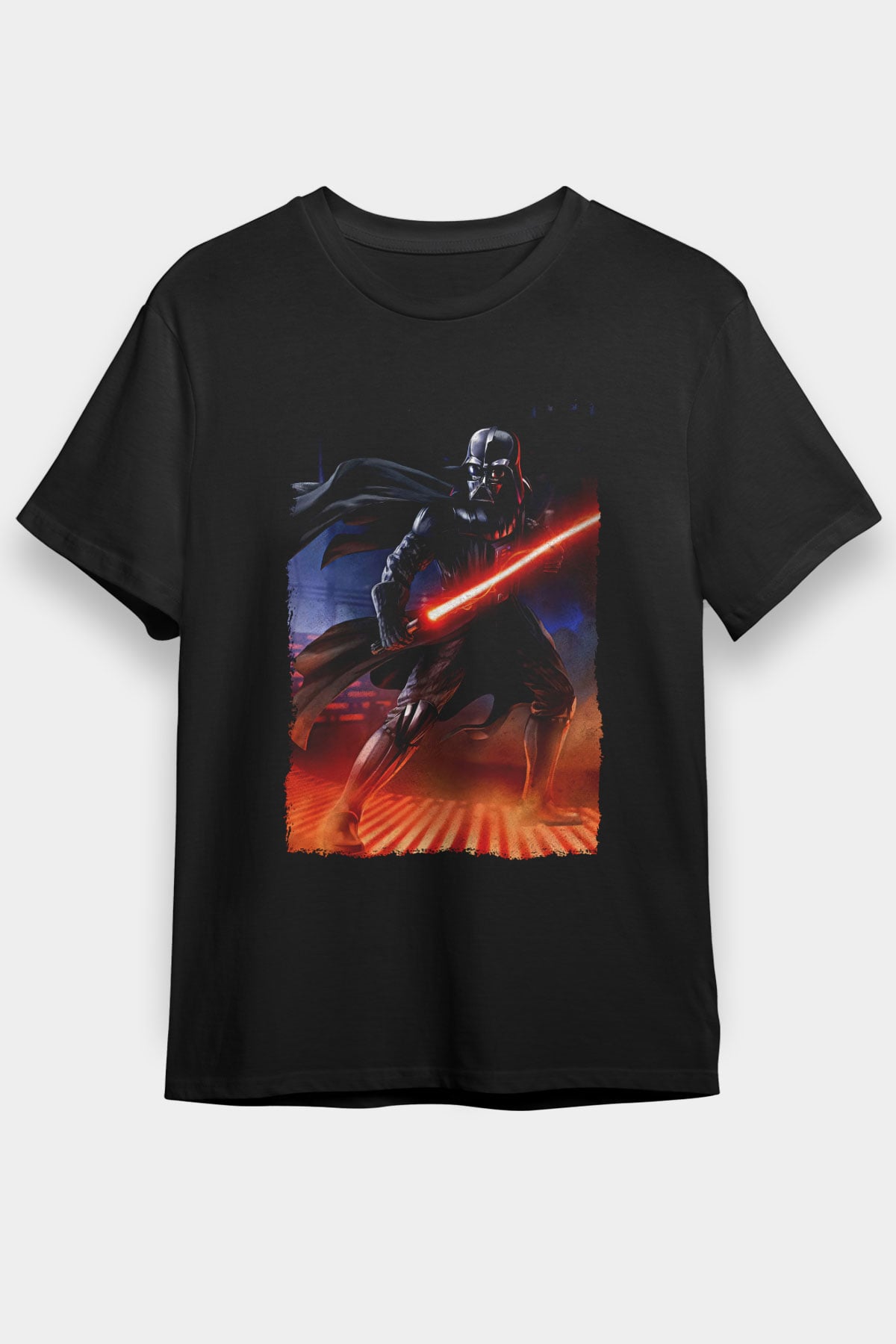 Star Wars (Dart Vader) Baskılı Unisex Siyah Tişört - Tshirt