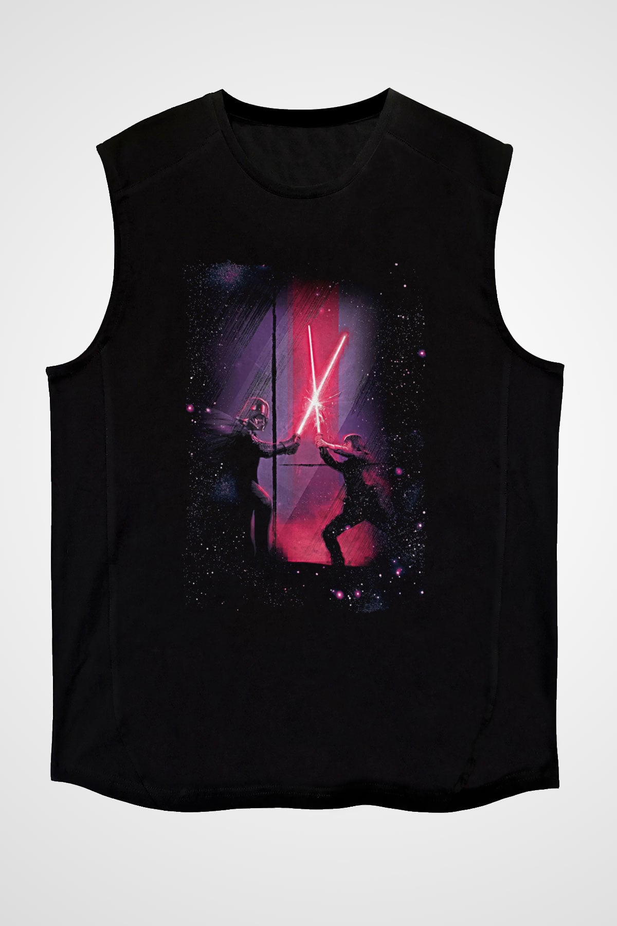 Star Wars (Dart Vader) Baskılı Unisex Siyah Kolsuz Tişört - Tshirt