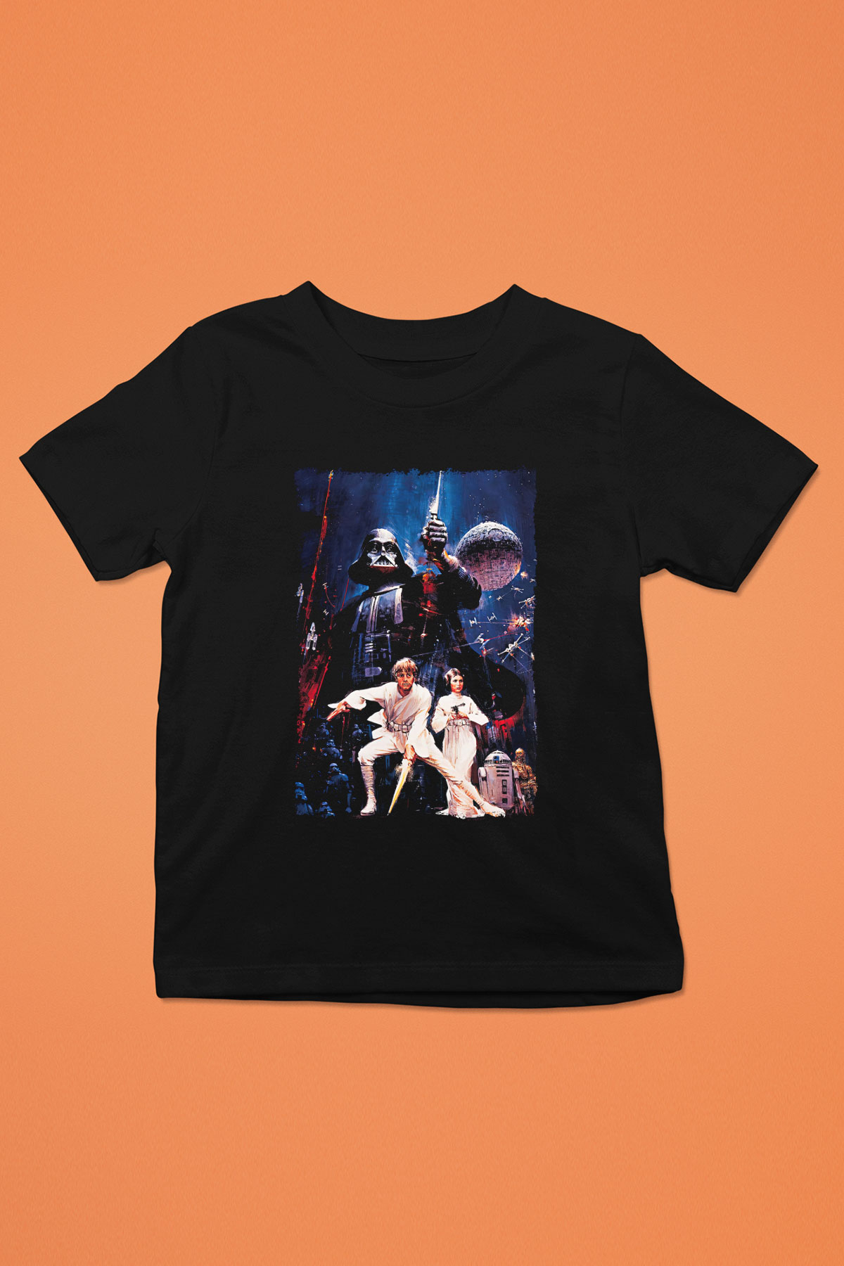 Star Wars (Dart Vader) Baskılı Unisex Siyah Çocuk Tişört - Tshirt