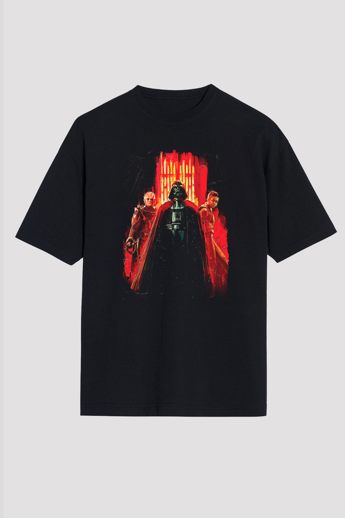 Star Wars (Dart Vader) Baskılı Unisex Siyah Oversize Tişört - Tshirt